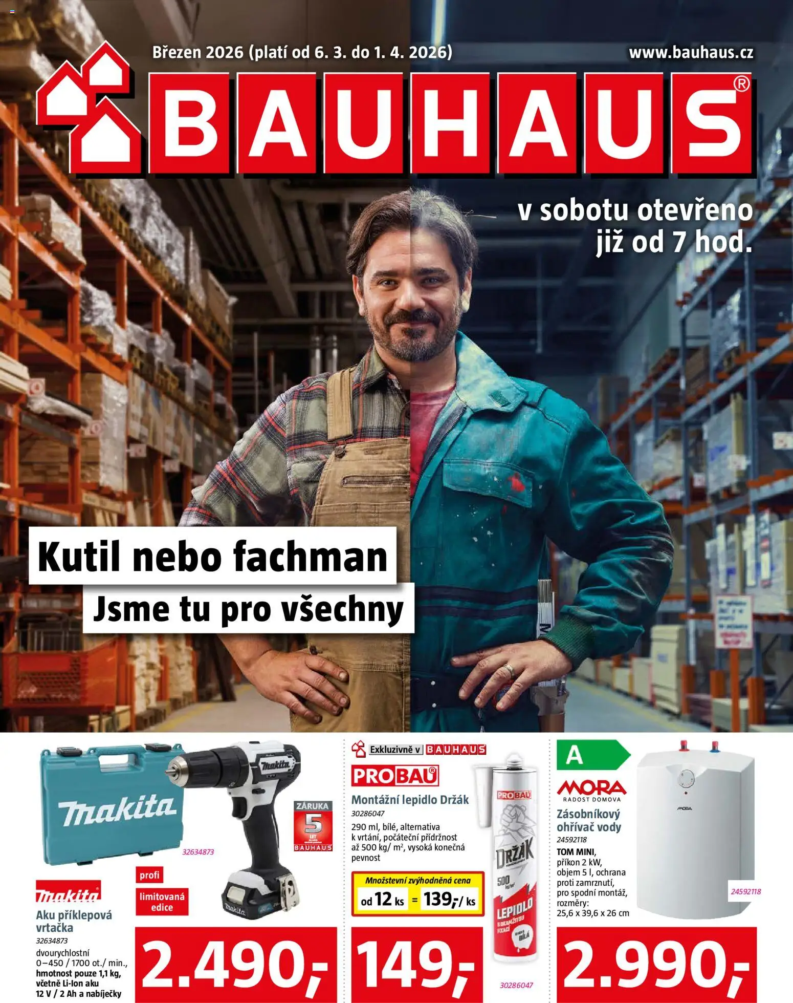 Náhled nabídky: Bauhaus Bauhaus leták platný od 06.03.2026 - Makita, Vrtačka