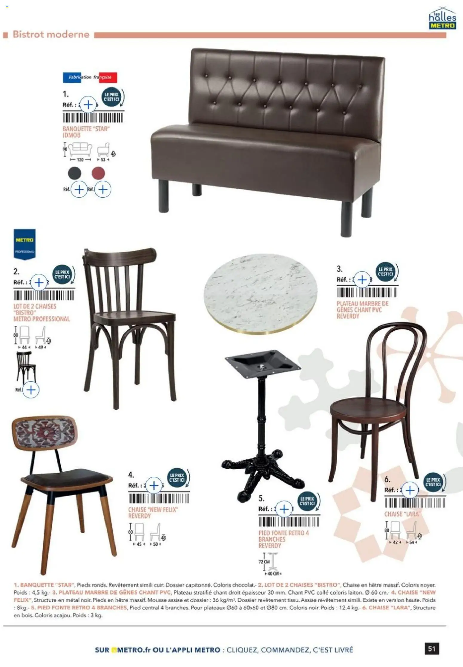 Prévisualisation de Terrasse&salle Collection 2026 du magasin METRO formulaire valide 09/01/2026 - Chocolat, Livre, Chaises, Chaise, Mousse, Plateau, Poids, Banquette