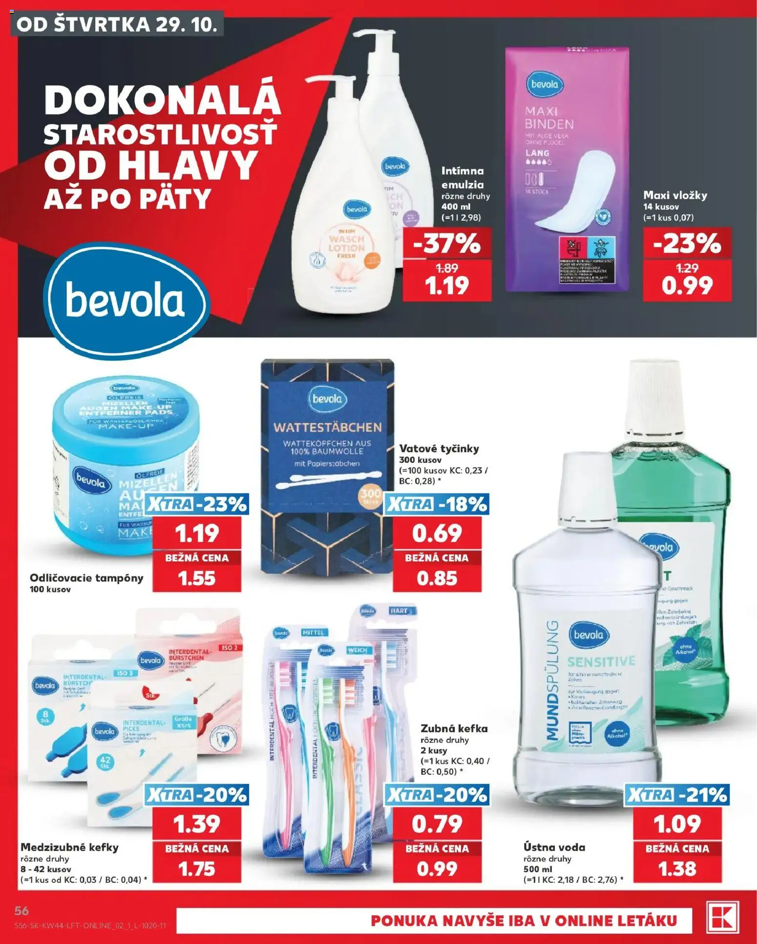 Náhľad Kaufland letáku platného od 29.10.2026 - Voda, Zubná kefka, Ústna voda