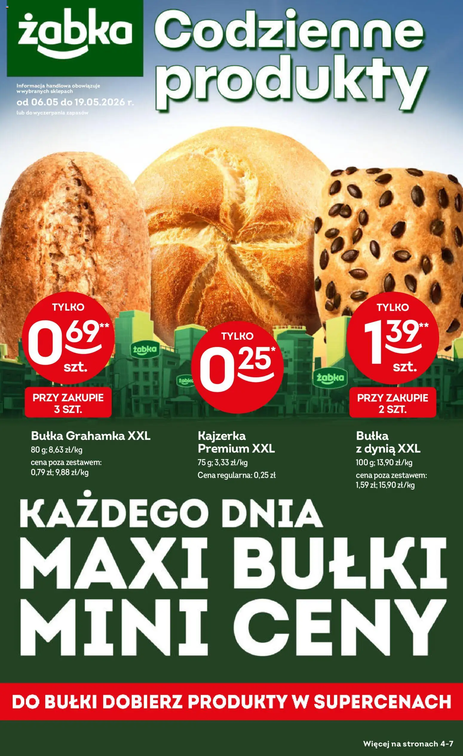 Pogląd gazetki "Żabka gazetka - Codzienne produkty" ze sklepu Żabka ważnej od 06.05.2026 - Dynia, Bułka, Kajzerka, Bułki, Bułka grahamka