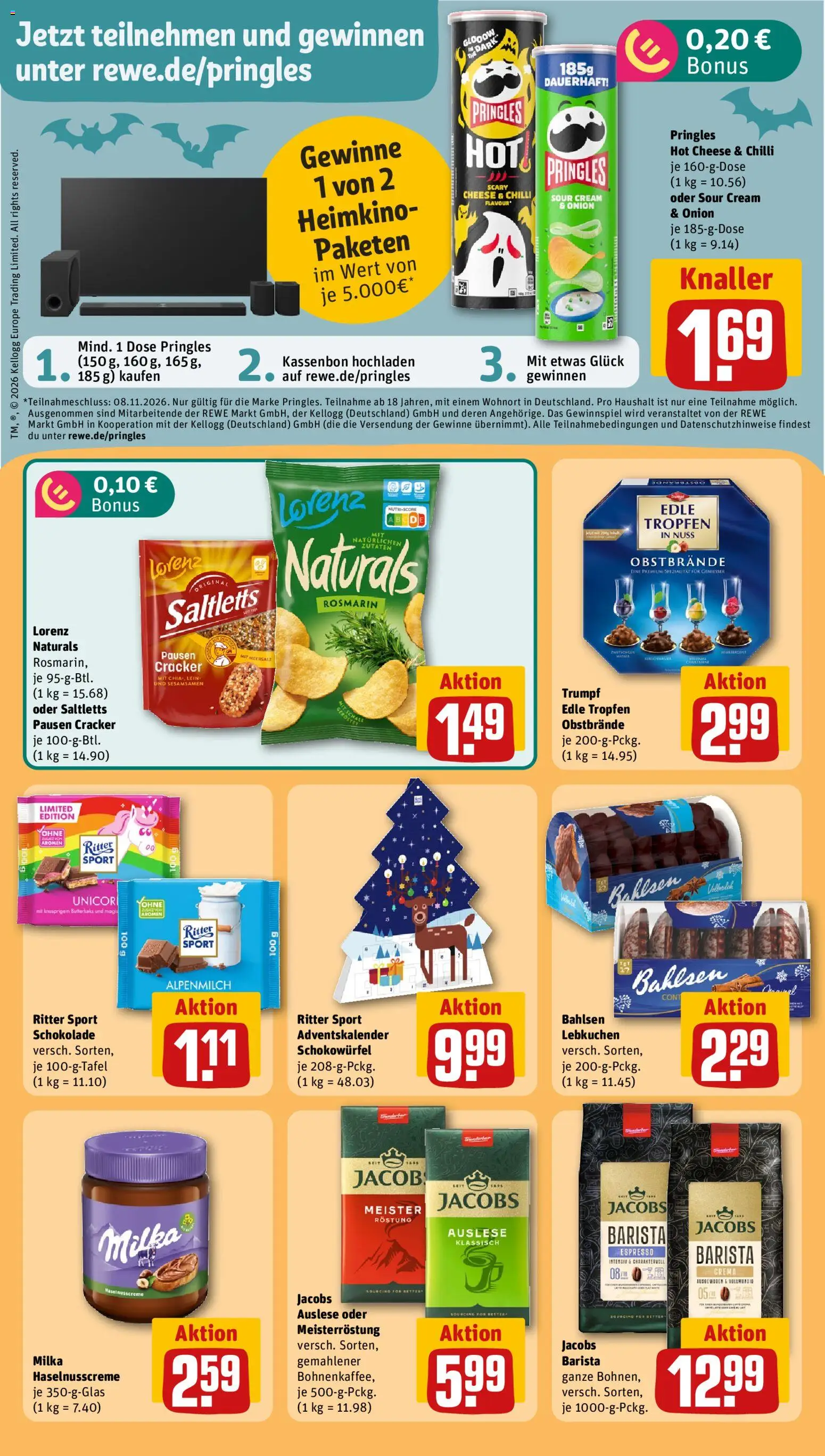 Vorschau von dem Prospekt des Geschäftes Rewe ihr Kaufpark, gültig ab dem 26.10.2026 - Schokolade, Ritter sport, Milka, Pringles, Heimkino, Sesamsamen