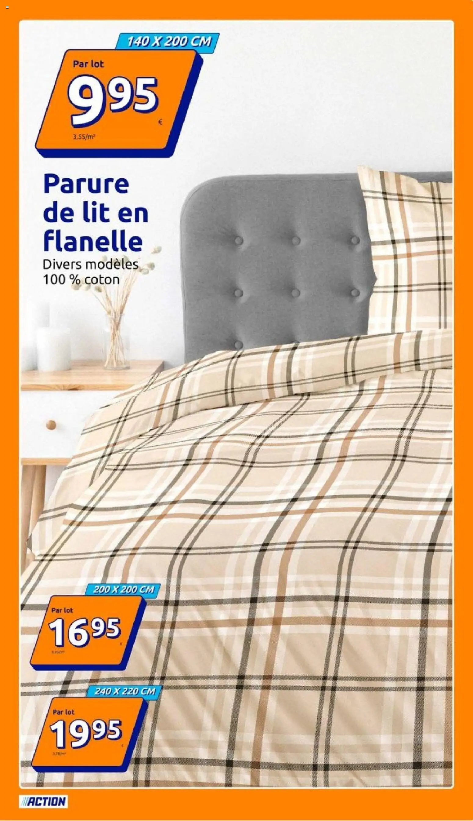 Prévisualisation de Action catalogue du magasin Action formulaire valide 28/10/2026 - Lit, Parure de lit, Coton