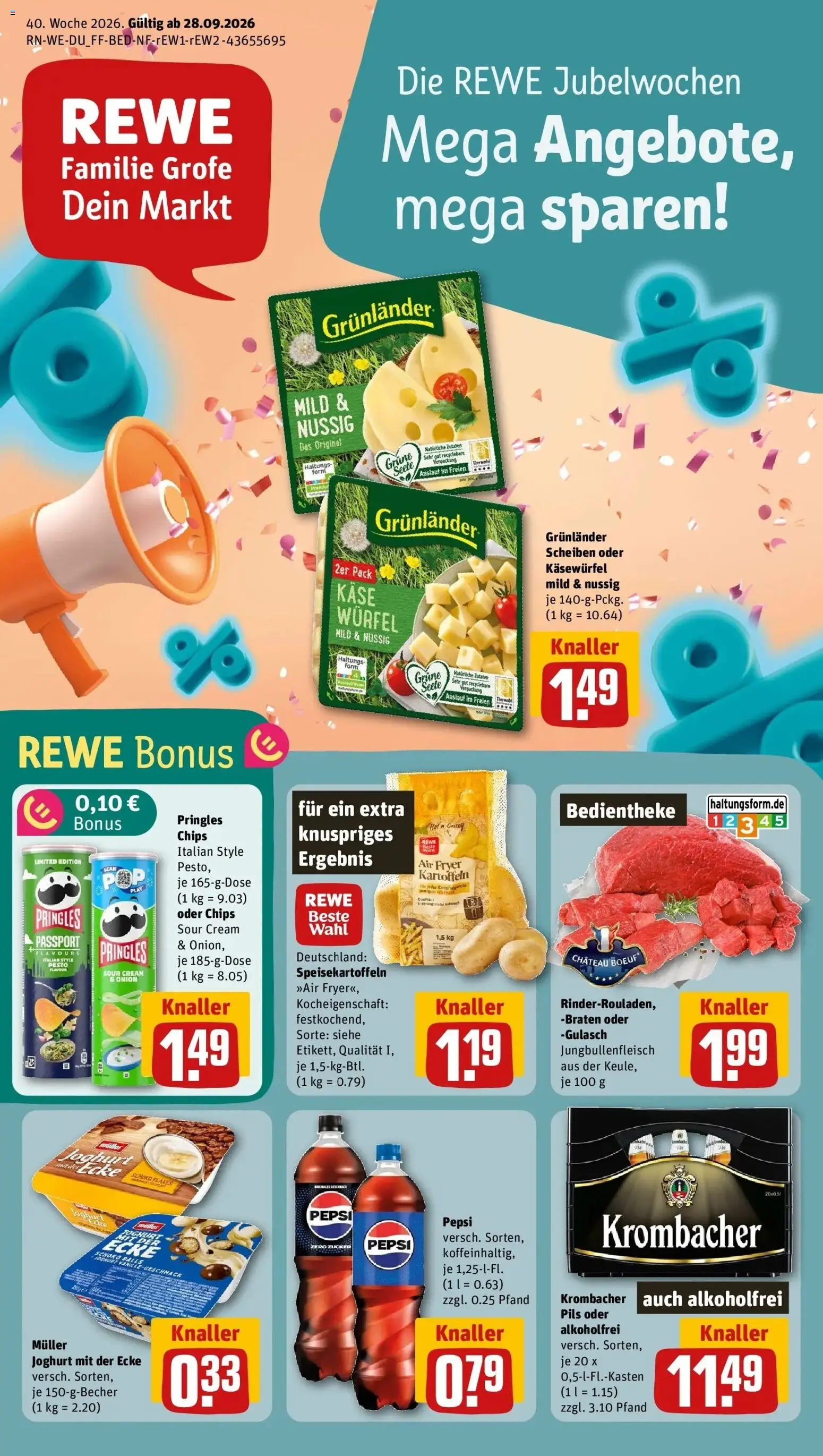 Vorschau von dem Prospekt des Geschäftes Rewe, gültig ab dem 28.09.2026
