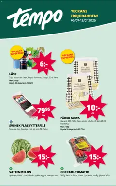 Förhandsgranska reklamblad Tempo erbjudanden från butik Tempo gäller från 06/07/2026