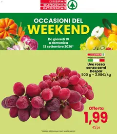 Anteprima dell'opuscolo Interspar volantino Weekend dal negozio Interspar valido da 10/09/2026