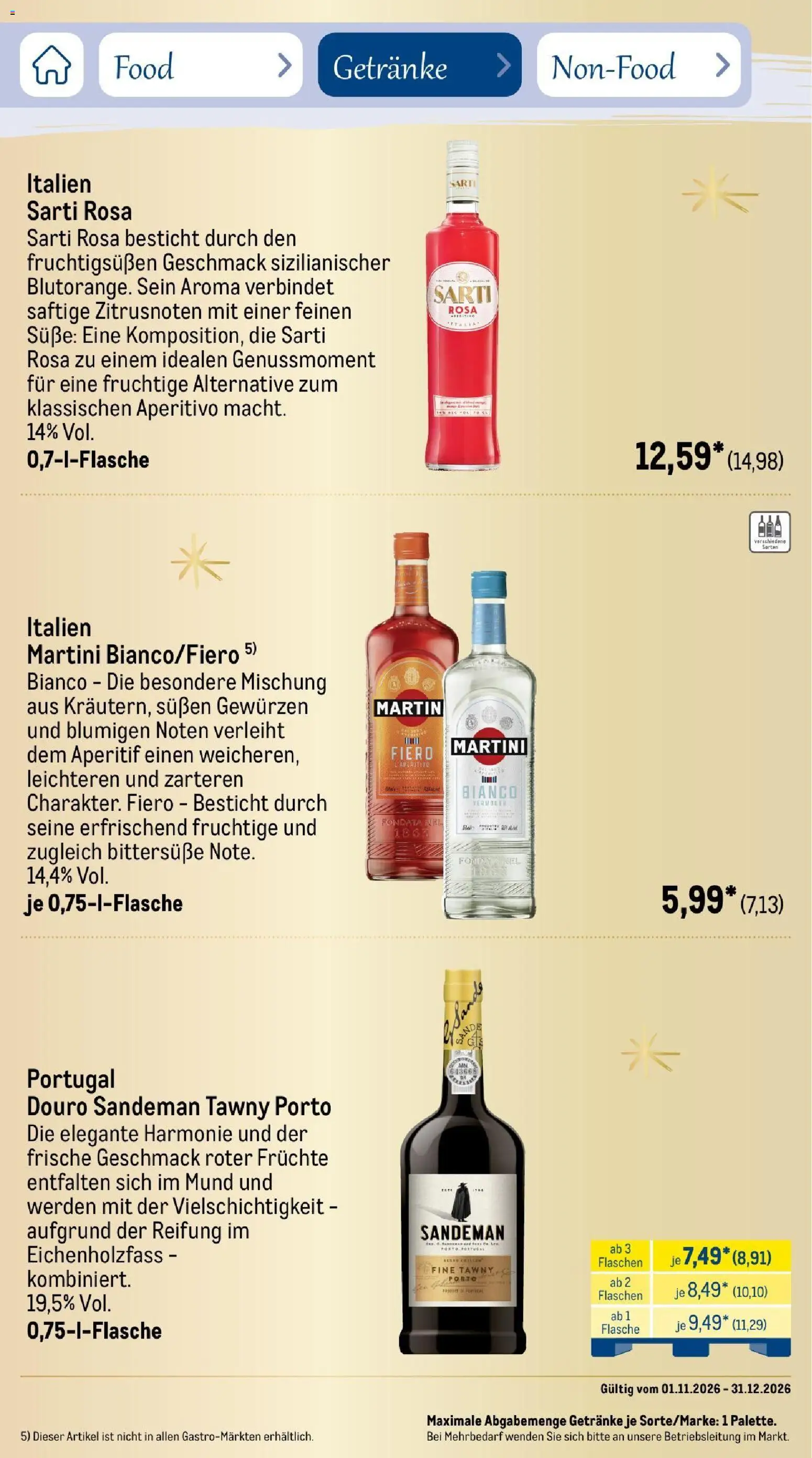 Vorschau von dem Prospekt des Geschäftes Metro, gültig ab dem 01.11.2026 - Martini