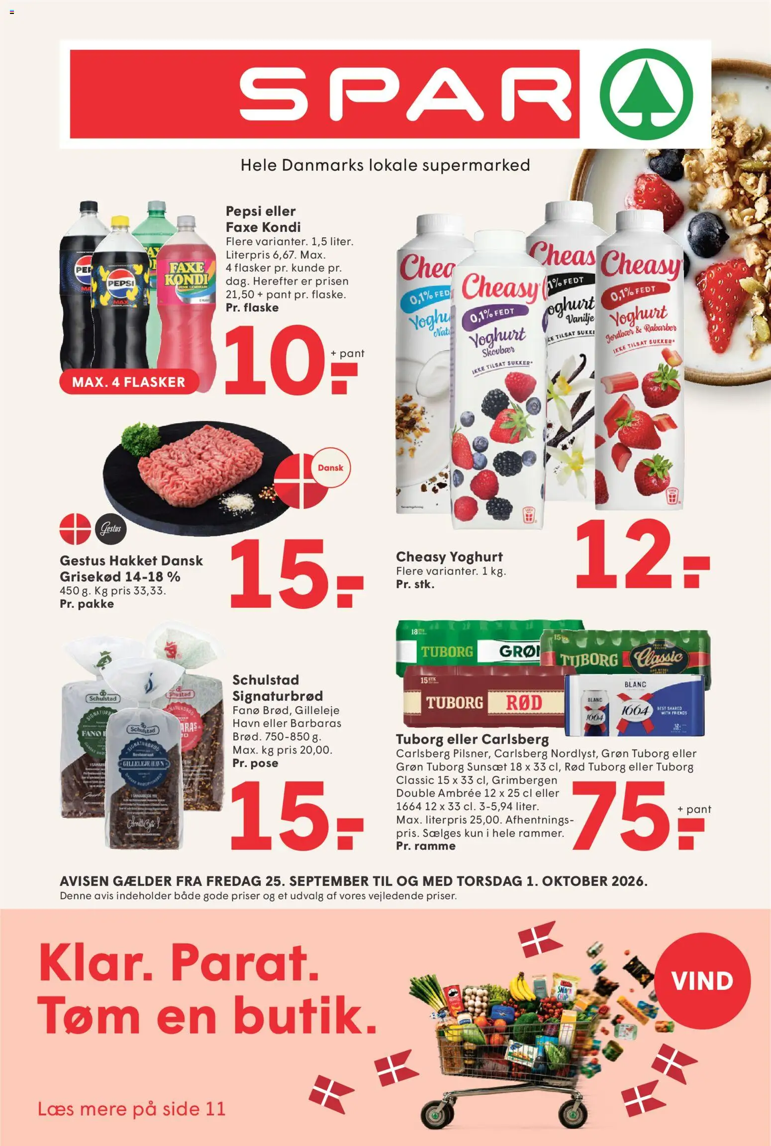 Eksempel på tilbudsavis Spar - Tilbudsavis uge 40 fra butik Spar gyldig fra 25/09/2026