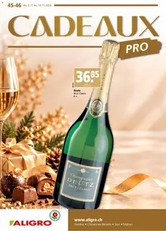 Vorschau des Merkblatts Aligro aktionen Cadeaux Chavannes, Matran, Genève, Sion vom Shop Aligro gültig von 02.11.2026 bis 14.11.2026