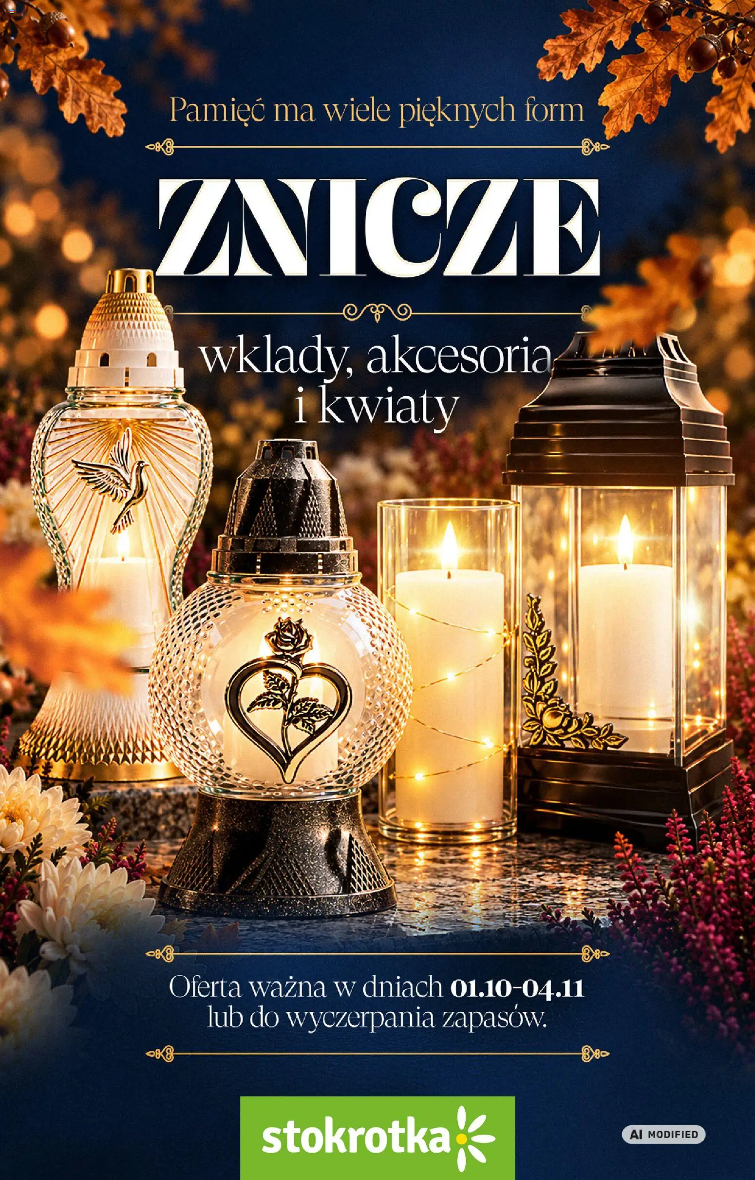 Pogląd gazetki "Stokrotka gazetka - Katalog Znicze" ze sklepu Stokrotka ważnej od 01.10.2026 - Stokrotka, Kwiaty, Znicze