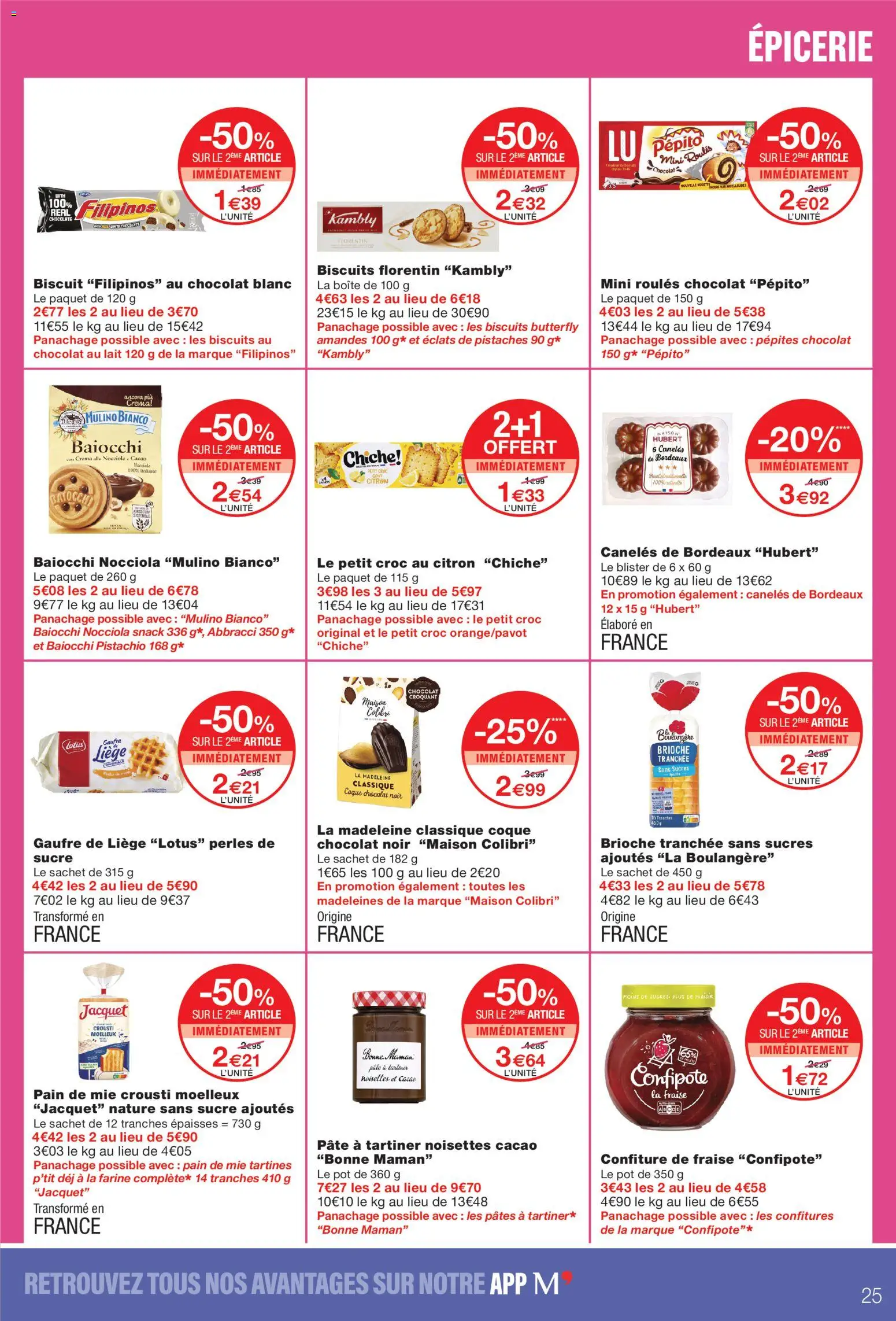 Prévisualisation de Monoprix catalogue du magasin Monoprix formulaire valide 08/09/2026 - Chocolat, Lotus, Pain, Pepito, Chocolat au lait, Noisettes, Pistaches, Brioche tranchée