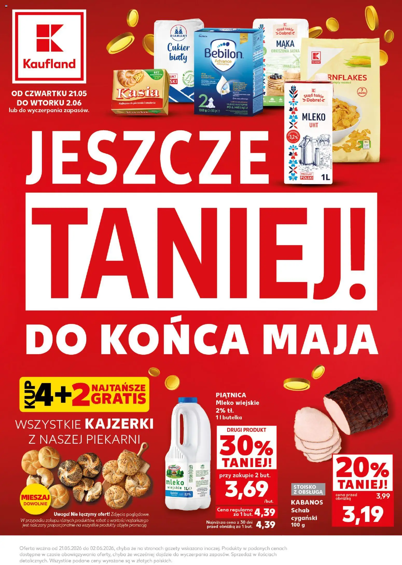 Náhled nabídky: Kaufland Polsko Kaufland Polsko leták - Jeszcze taniej platný od 21.05.2026 - Mléko, Kabanos