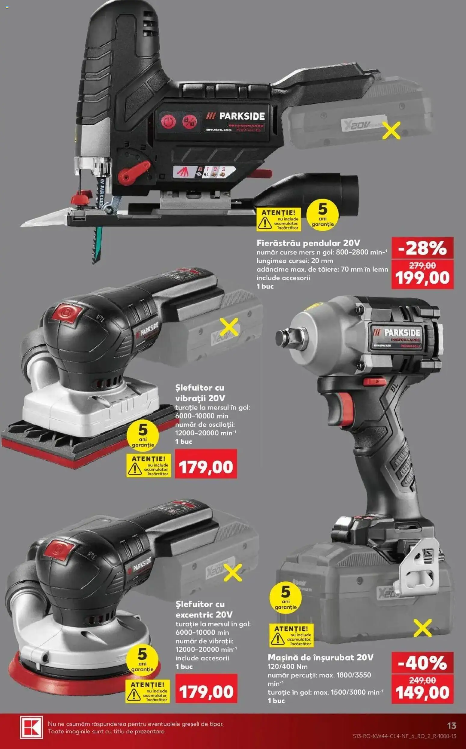 Previzualizarea de cataloage: Kaufland Kaufland Cluj-Napoca valabil de la 28.10.2026 - Parkside, Încărcător, Fierastrau pendular, Masina de Insurubat, Slefuitor