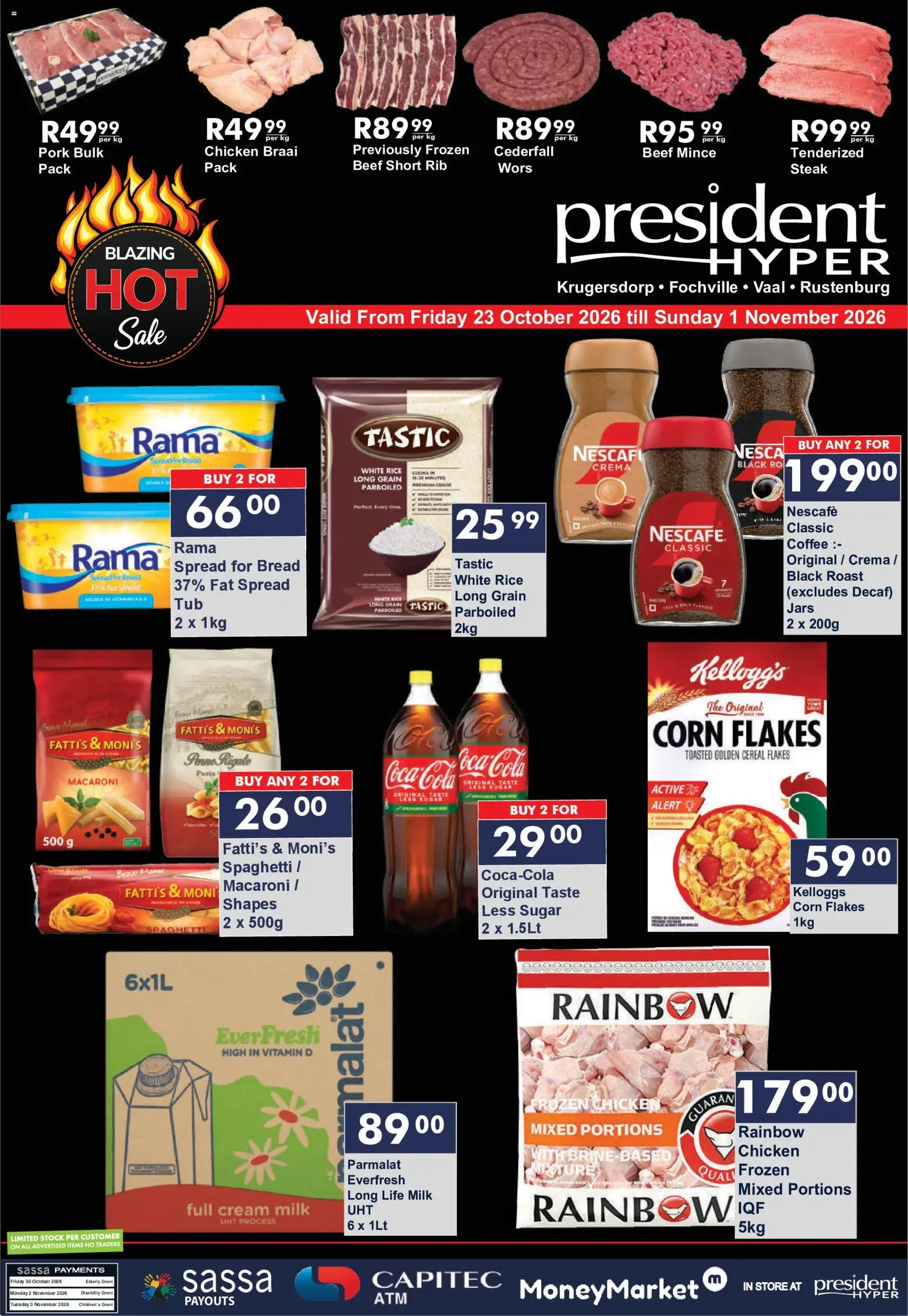 Preview of President Hyper flyer valid from 23/10/2026 - Coffee, Chicken, Steak, Cream, Spaghetti, Stock, Spread, Fat spread