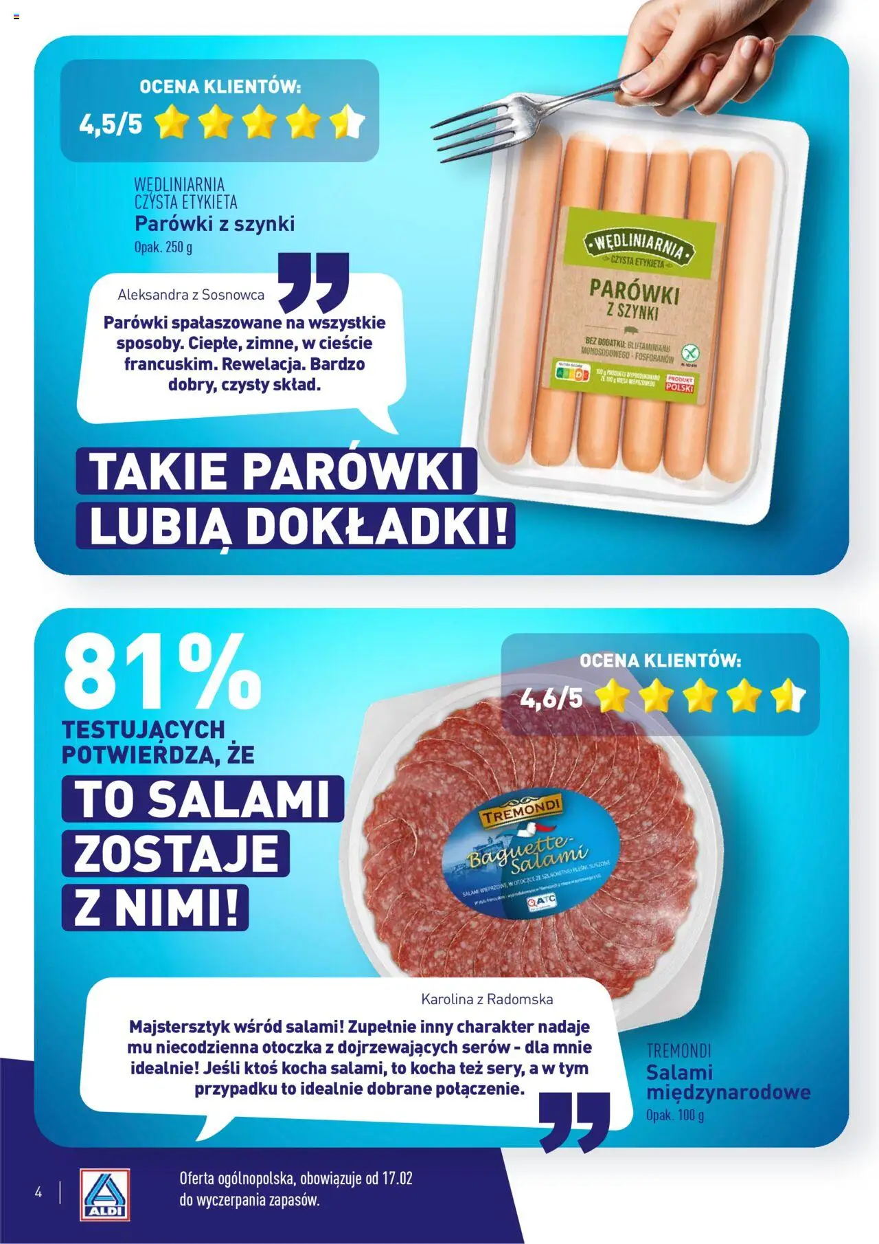 Pogląd gazetki "Wielki test" ze sklepu Aldi ważnej od 17.02.2025