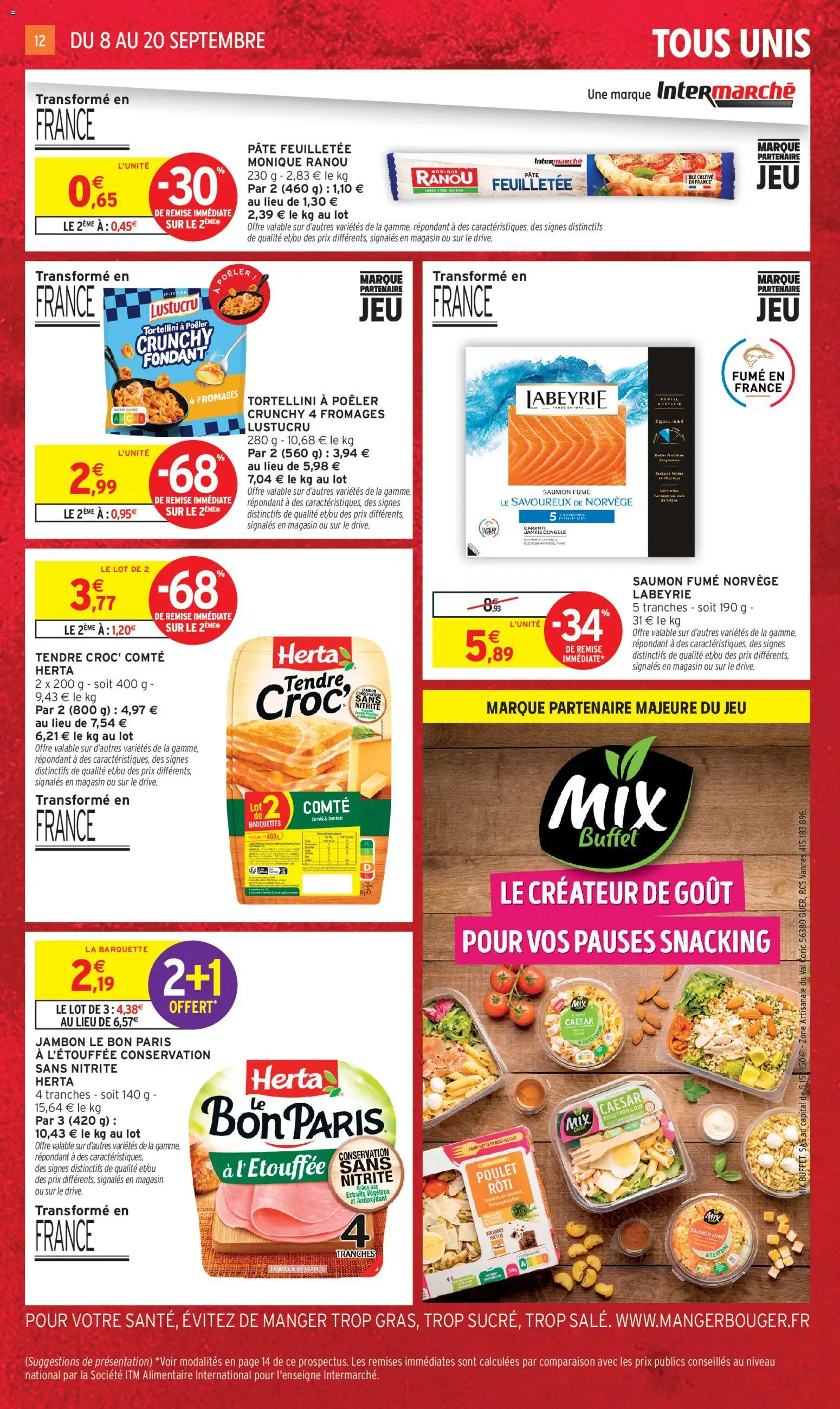 Prévisualisation de Intermarché - C'est notre anniversaire du magasin Intermarché formulaire valide 08/09/2026 - Fromage, Poulet, Poulet rôti, Saumon, Pâte feuilletée, Tomates, Saumon fumé, Blé