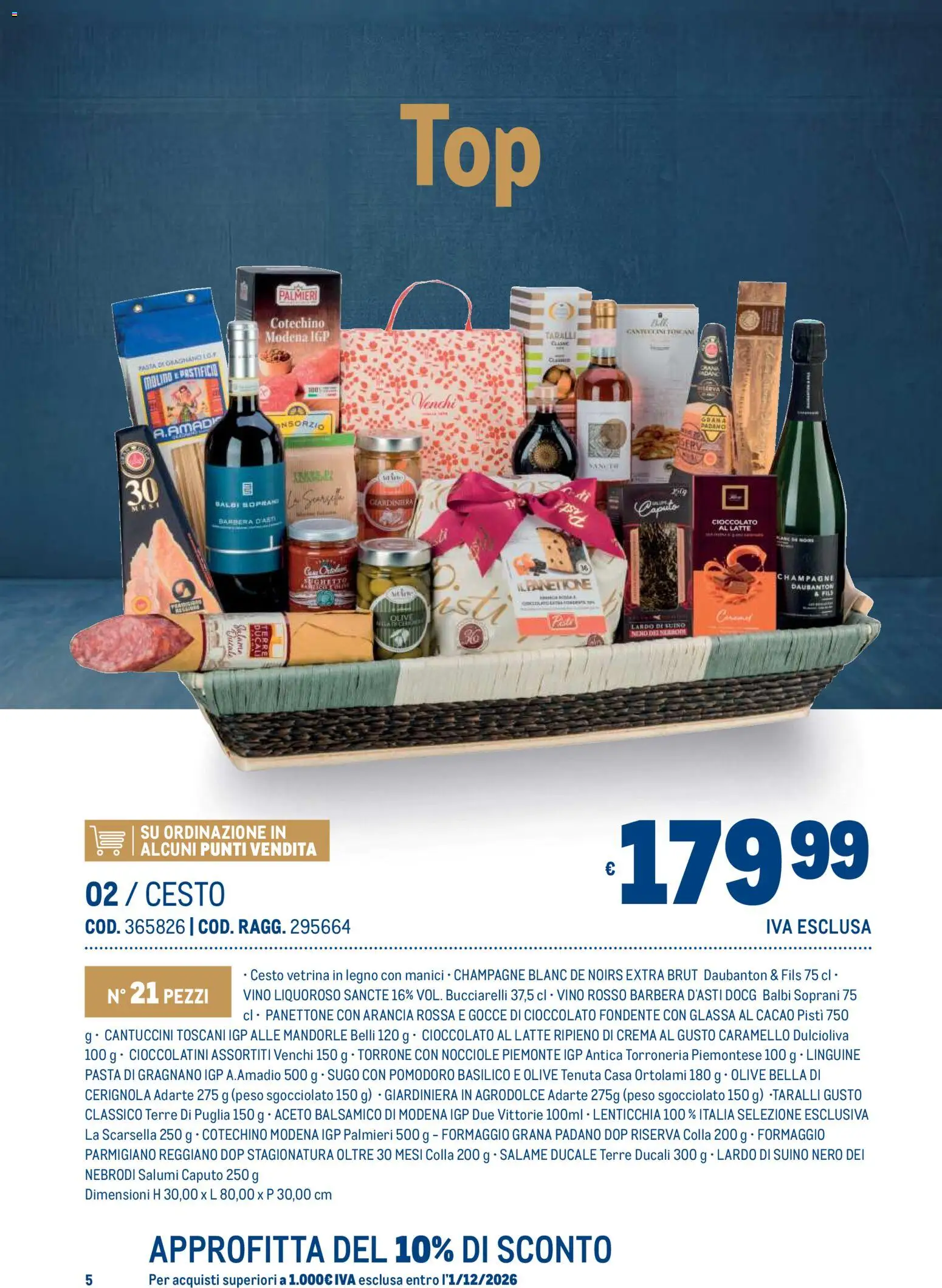 Anteprima dell'opuscolo Metro volantino Regalistica Natale dal negozio Metro valido da 19/10/2026 - Pasta, Crema, Parmigiano reggiano, Linguine, Nocciole, Grana Padano, Parmigiano, Cacao