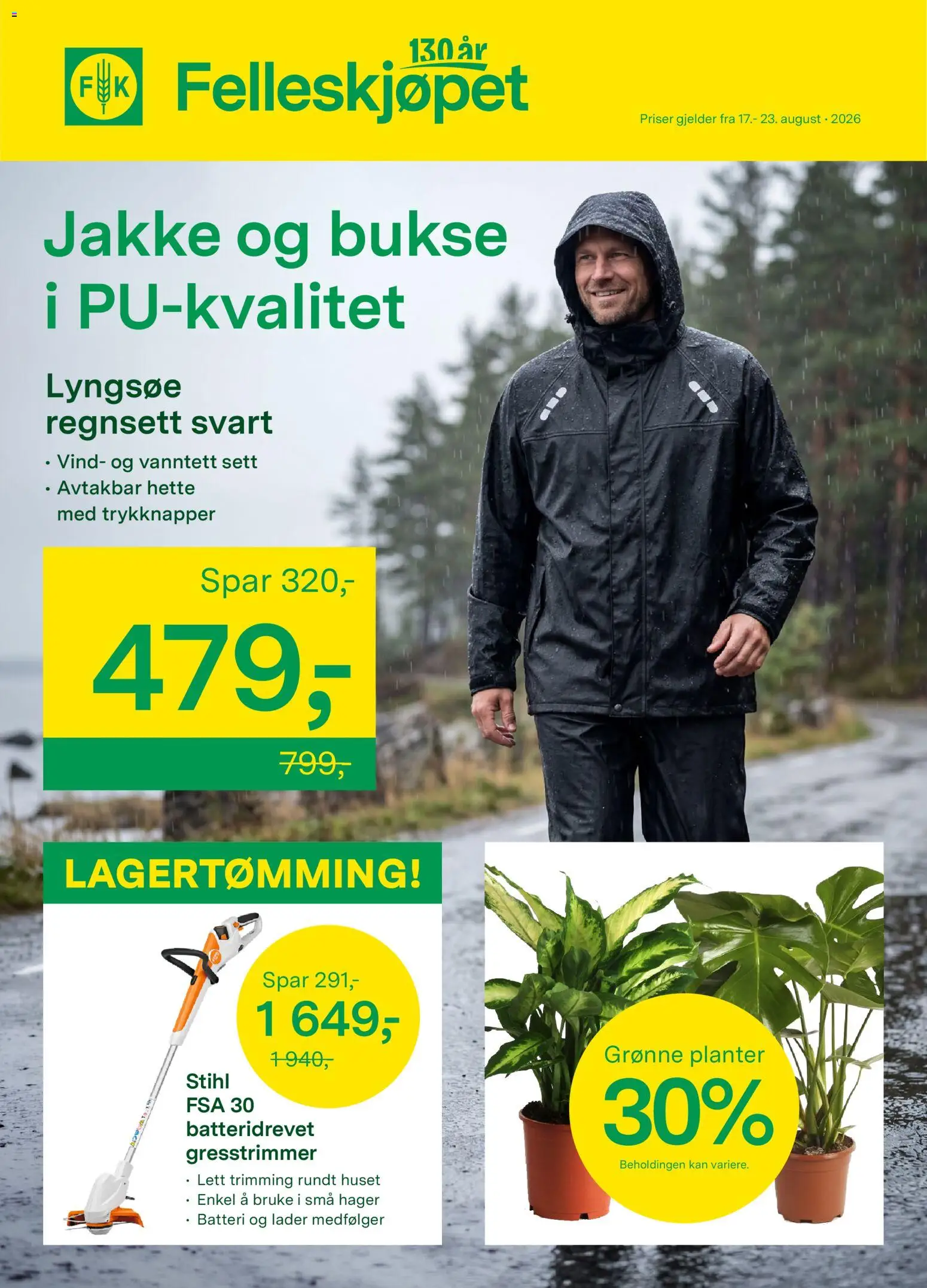 Forhåndsvis Felleskjøpet kundeavis fra butikk Felleskjøpet gyldig fra 17/08/2026