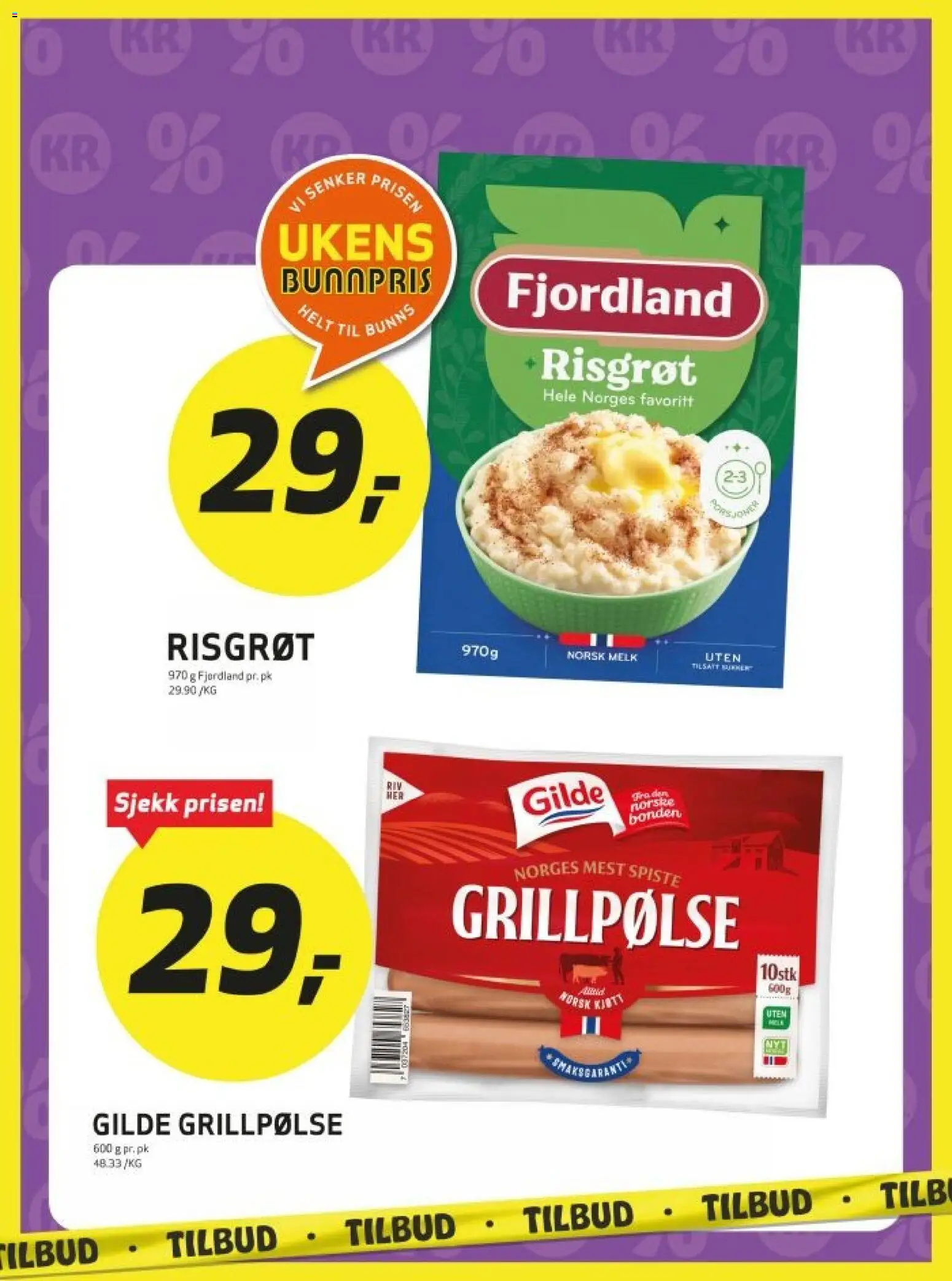 Forhåndsvis Bunnpris kundeavis helgekupp fra butikk Bunnpris gyldig fra 08/10/2026 - Fjordland, Melk, Risgrøt, Fjordland risgrøt