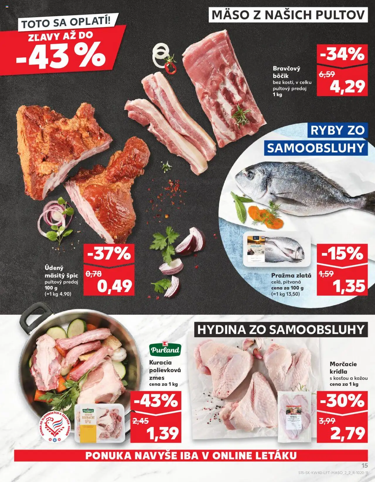 Náhľad Kaufland letáku platného od 02.10.2025 - Mäso, Ryby, Bravčový bôčik