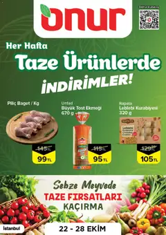 Onur Market Onur Market - Taze Ürünlerde İndirimler 22.10.2026 - Broşürünün önizlemesi