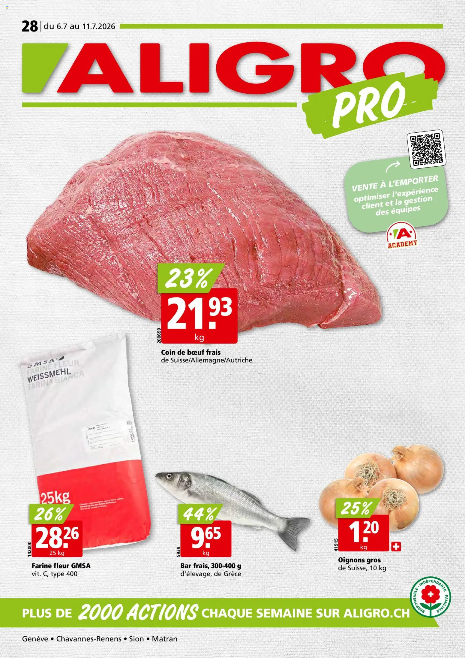 Vorschau des Merkblatts Aligro aktionen Chavannes, Matran, Genève, Sion vom Shop Aligro gültig von 06.07.2026 bis 11.07.2026