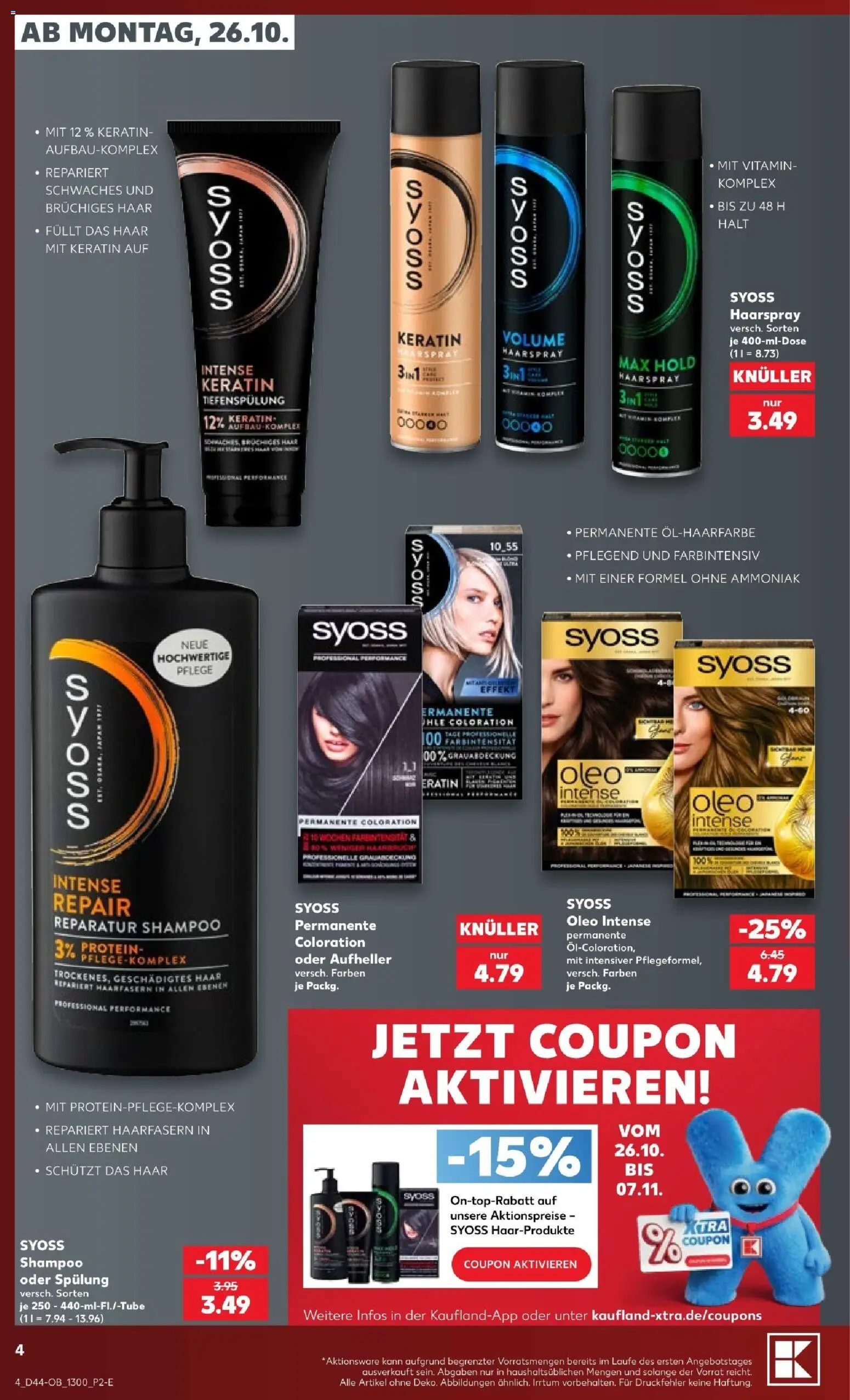 Vorschau von dem Prospekt des Geschäftes Kaufland, gültig ab dem 26.10.2026 - Shampoo, Haarspray, Spülung, Aufheller