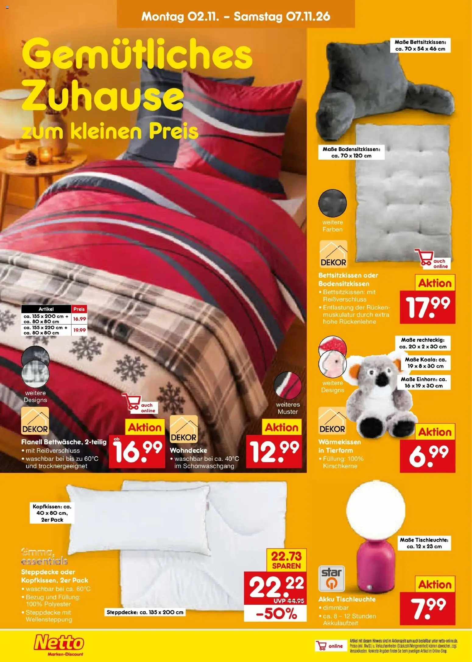 Vorschau von dem Prospekt des Geschäftes Netto Marken-Discount, gültig ab dem 02.11.2026 - Kopfkissen