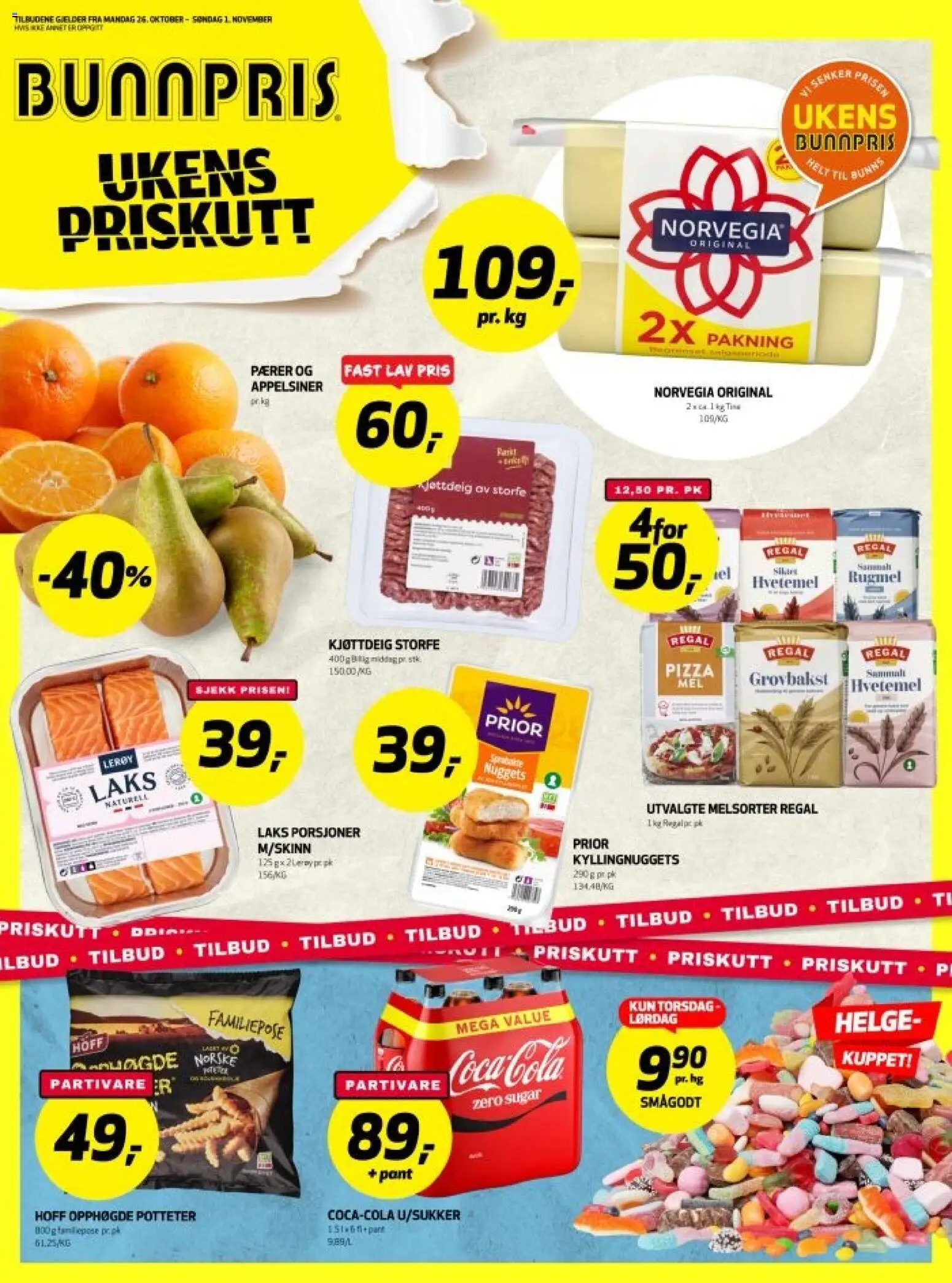 Forhåndsvis Bunnpris kundeavis fra butikk Bunnpris gyldig fra 26/10/2026