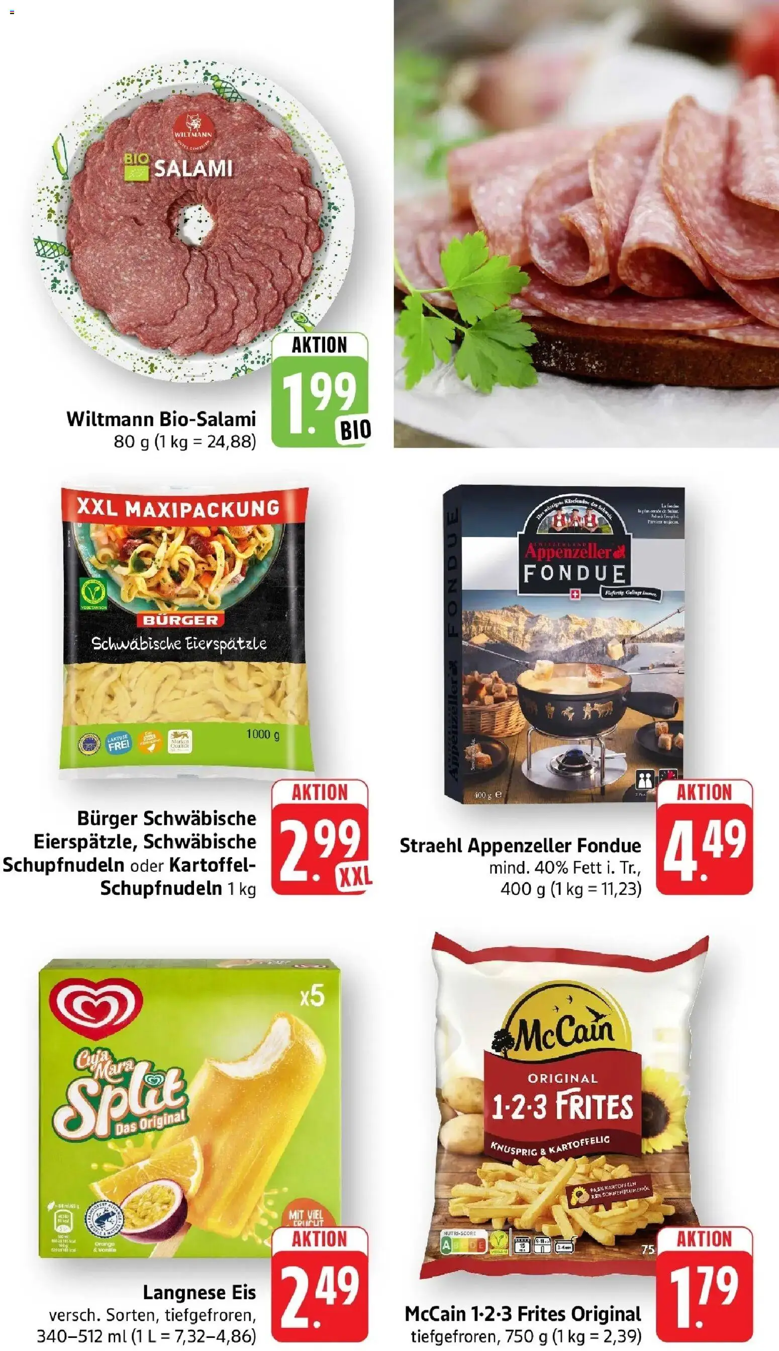 Vorschau von dem Prospekt des Geschäftes nah & gut, gültig ab dem 26.10.2026 - Eis, Burger, Fondue, Salami, Kartoffeln, Langnese, McCain, Sonnenblumenol