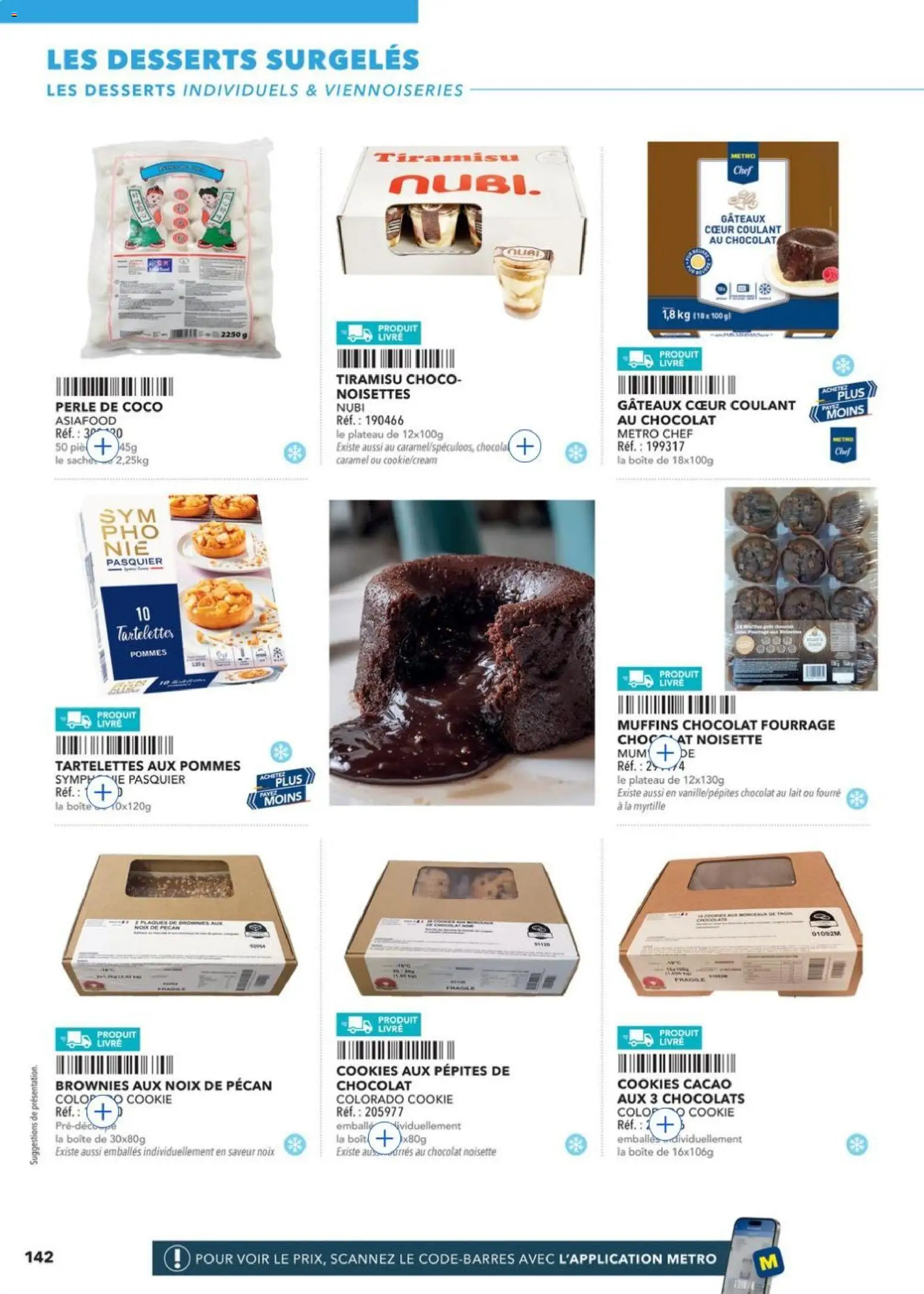 Prévisualisation de METRO - Restauration rapide du magasin METRO formulaire valide 14/04/2026 - Cookies, Chocolat, Livre, Brownies, Muffins, Noix de pécan, Plateau, Cookies aux pepites de chocolat