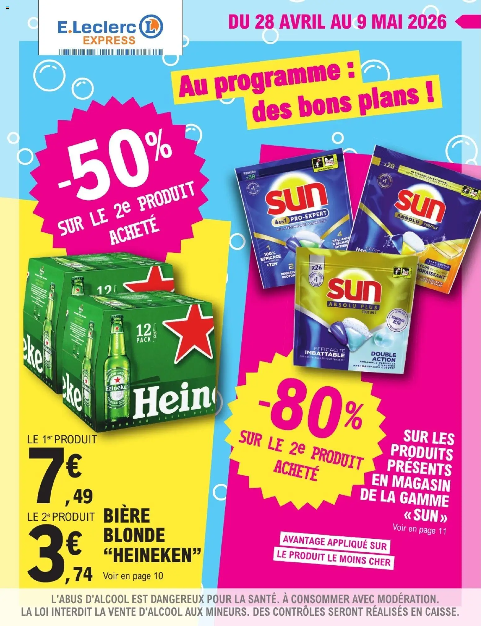 Prévisualisation de E.Leclerc catalogue Express du magasin E.Leclerc formulaire valide 28/04/2026 - Bière, Vaisselle, Heineken, Bière blonde, Bière blonde Heineken