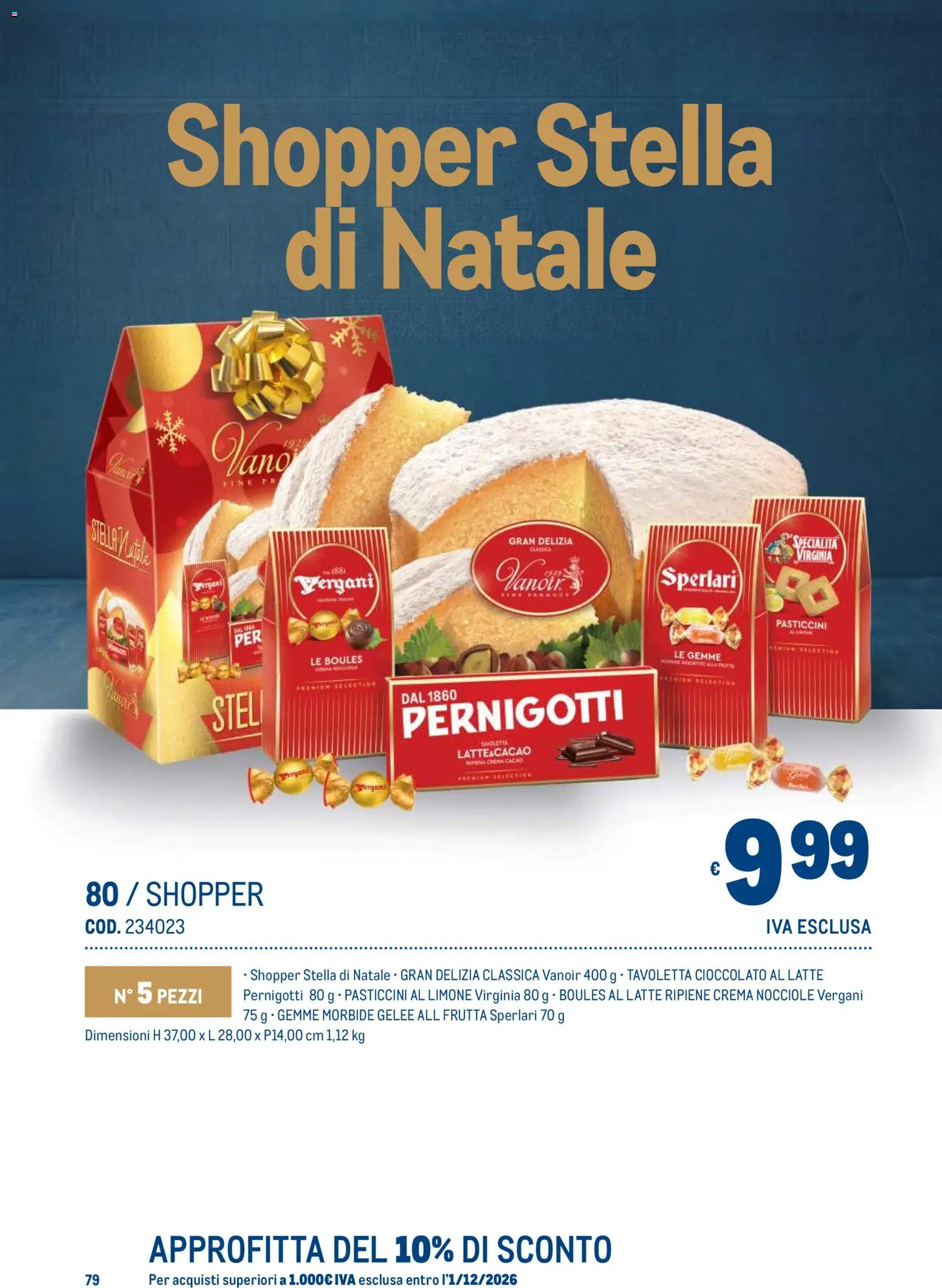 Anteprima dell'opuscolo Metro volantino Regalistica Natale dal negozio Metro valido da 19/10/2026 - Latte, Cioccolato, Maiale, Frutta, Nocciole, Pasticcini, Specialità, Tavoletta