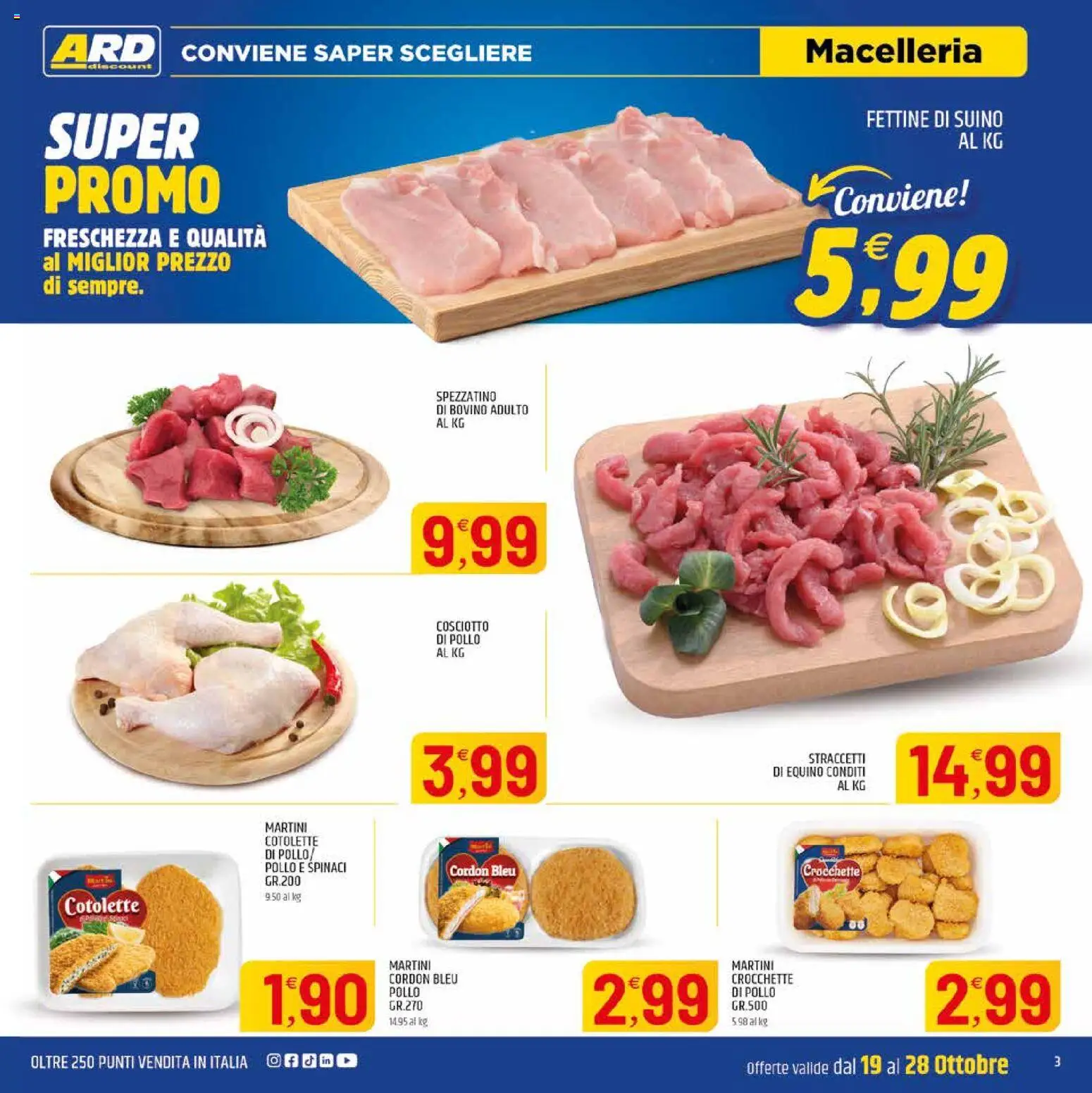 Anteprima dell'opuscolo ARD Discount volantino Sardegna dal negozio ARD Discount valido da 19/10/2026 - Pollo, Bovino, Martini, Spinaci, Suino, Crocchette