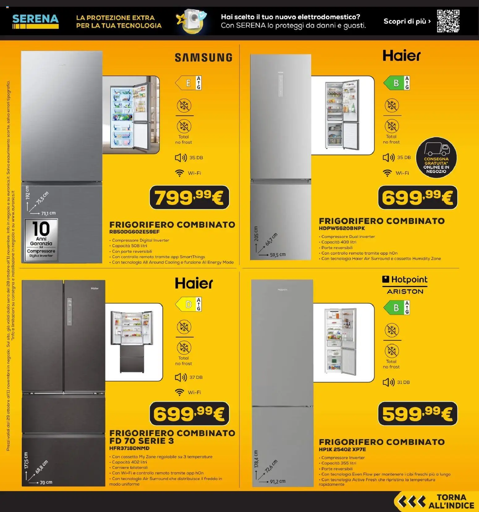 Anteprima dell'opuscolo Euronics Black Friday dal negozio Euronics valido da 29/10/2026 - Samsung, Frigorifero, Compressore, Frigorifero combinato