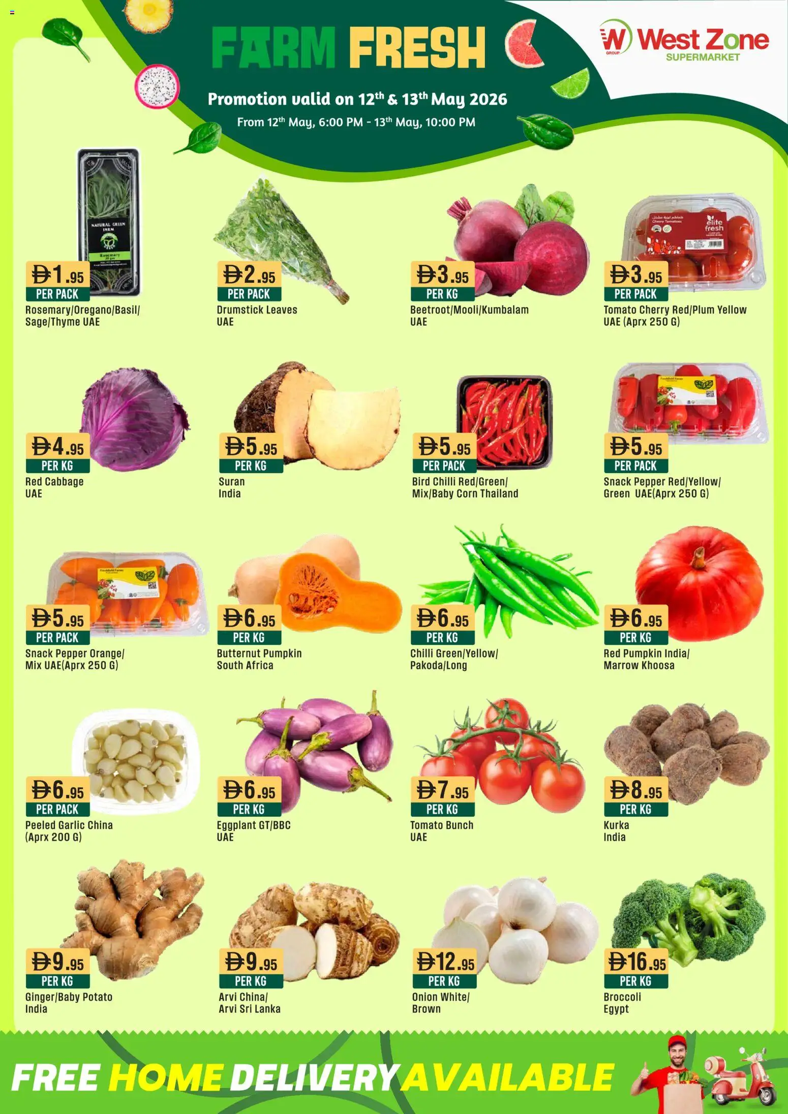 Preview of the catalogue Westzone Supermarket catalogue of store Westzone Supermarket valid from 12 May, 2026 - Eggplant, Corn, Garlic, Pepper, Chilli