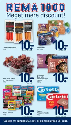 Eksempel på tilbudsavis Rema 1000 - Tilbudsavis uge 39 fra butik Rema 1000 gyldig fra 20/09/2026