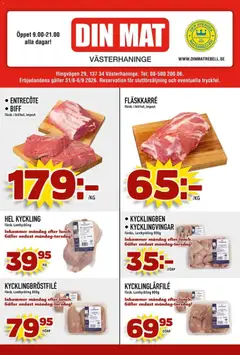 Förhandsgranska reklamblad Din Mat erbjudanden från butik Din Mat gäller från 31/08/2026