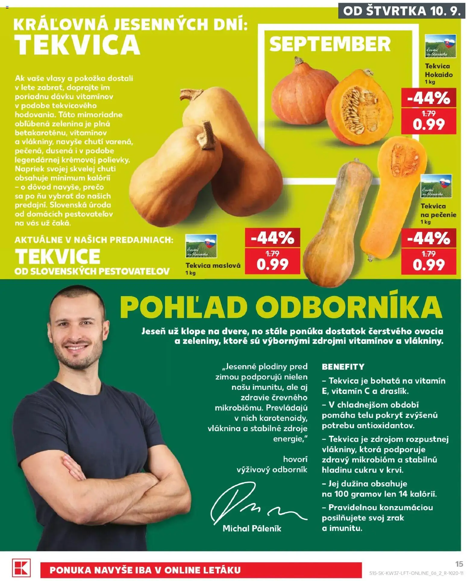 Náhľad Kaufland letáku platného od 10.09.2026 - Tekvica, Zelenina