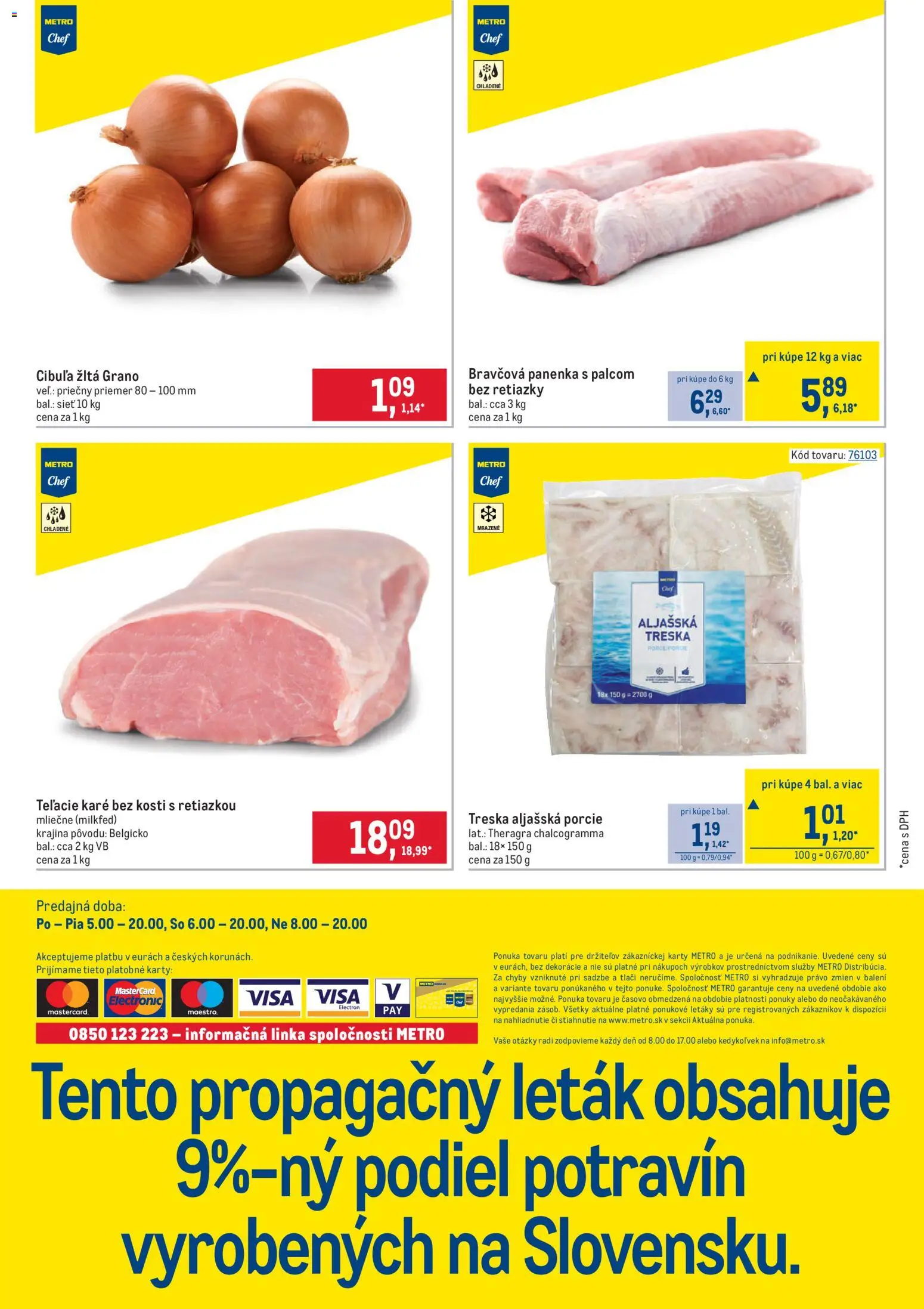 Náhľad Metro letáku platného od 23.09.2026 - Bravčová panenka, Treska, Cibuľa, Aljašská treska