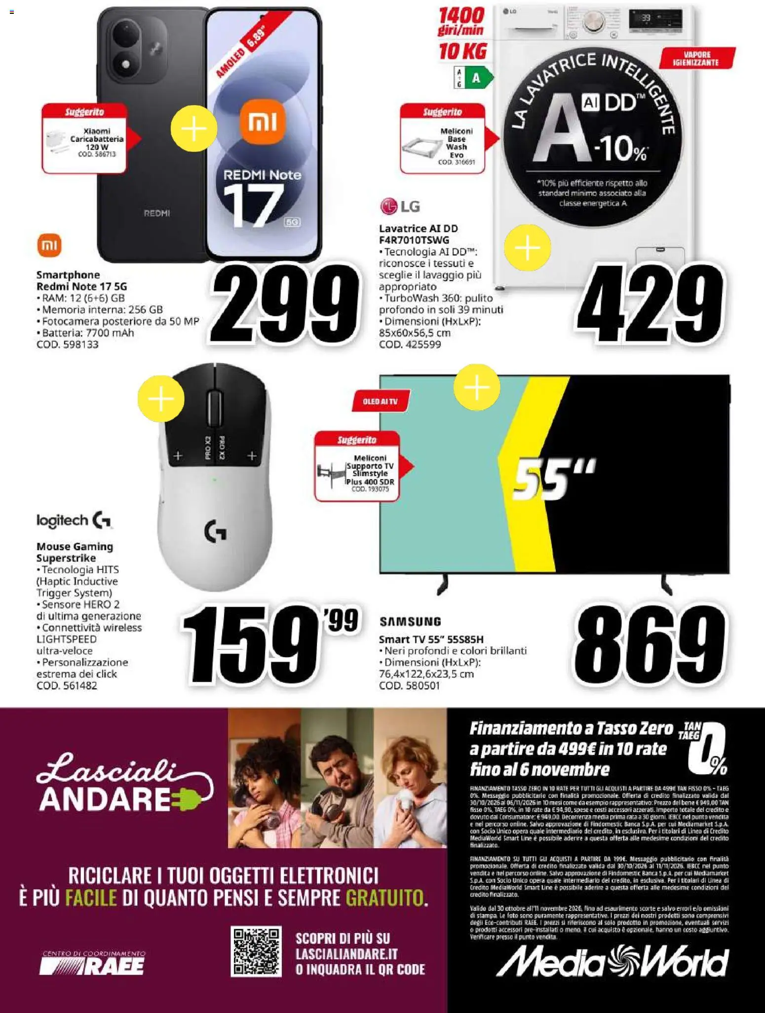 Anteprima dell'opuscolo Media World Black Friday dal negozio Media World valido da 30/10/2026 - Samsung, Xiaomi, Stampa, TV, Batteria, smart TV, Fotocamera, Mouse