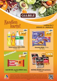 Gulbele parduotuvės leidinio Gulbele leidinys galiojančio nuo 2026.05.14 peržiūra