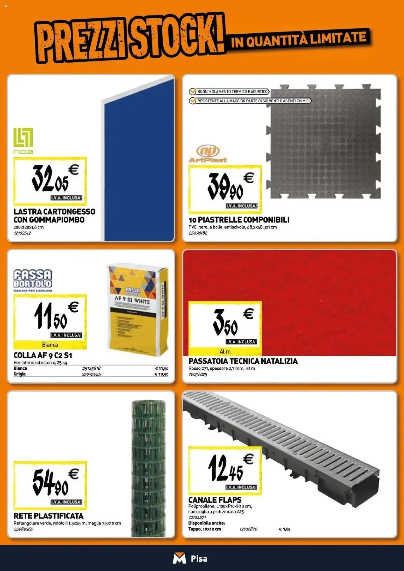 Anteprima dell'opuscolo TECNOMAT catalogo Pisa dal negozio TECNOMAT valido da 29/10/2026 - Griglia, Piastrelle, Colla