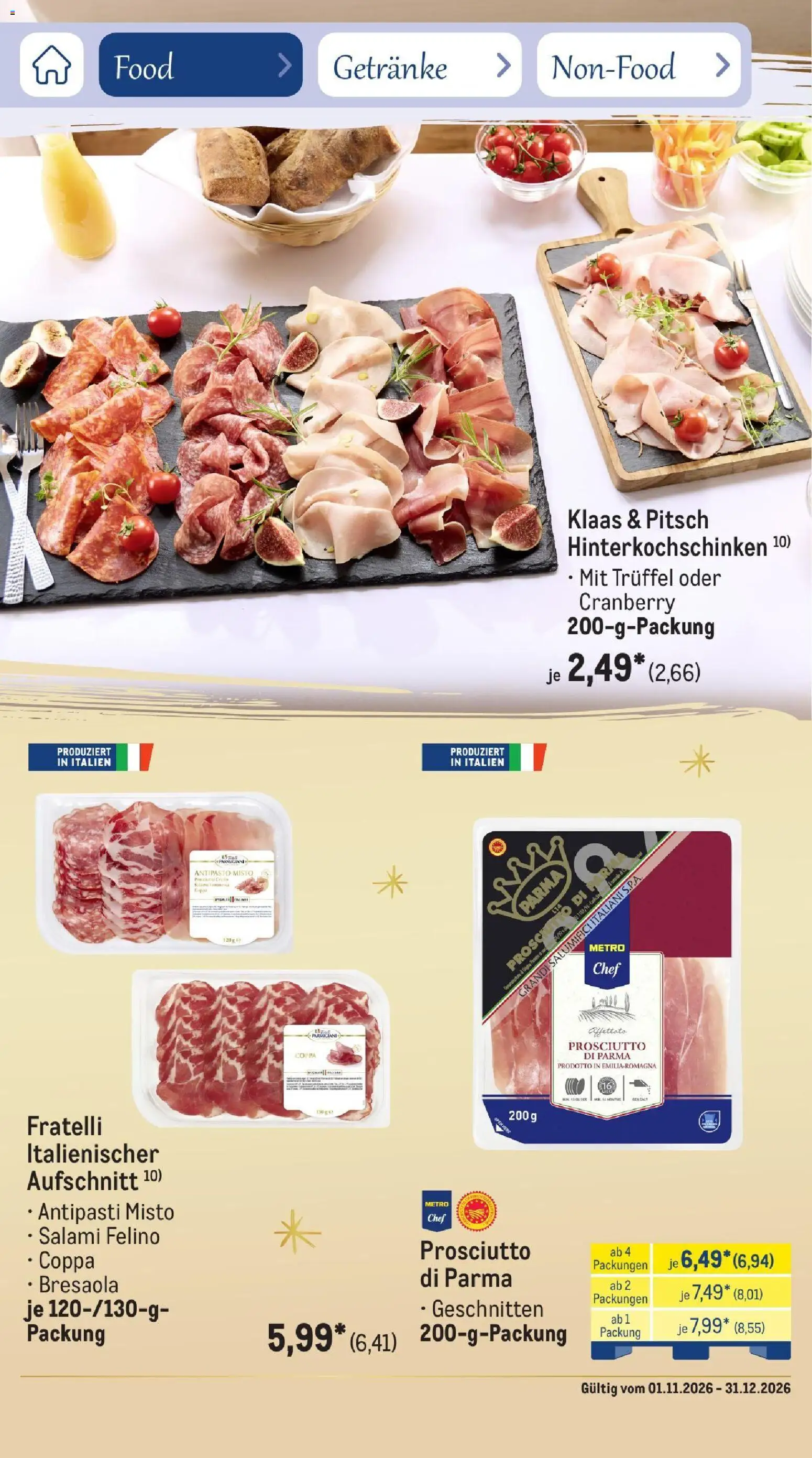 Vorschau von dem Prospekt des Geschäftes Metro, gültig ab dem 01.11.2026 - Salami