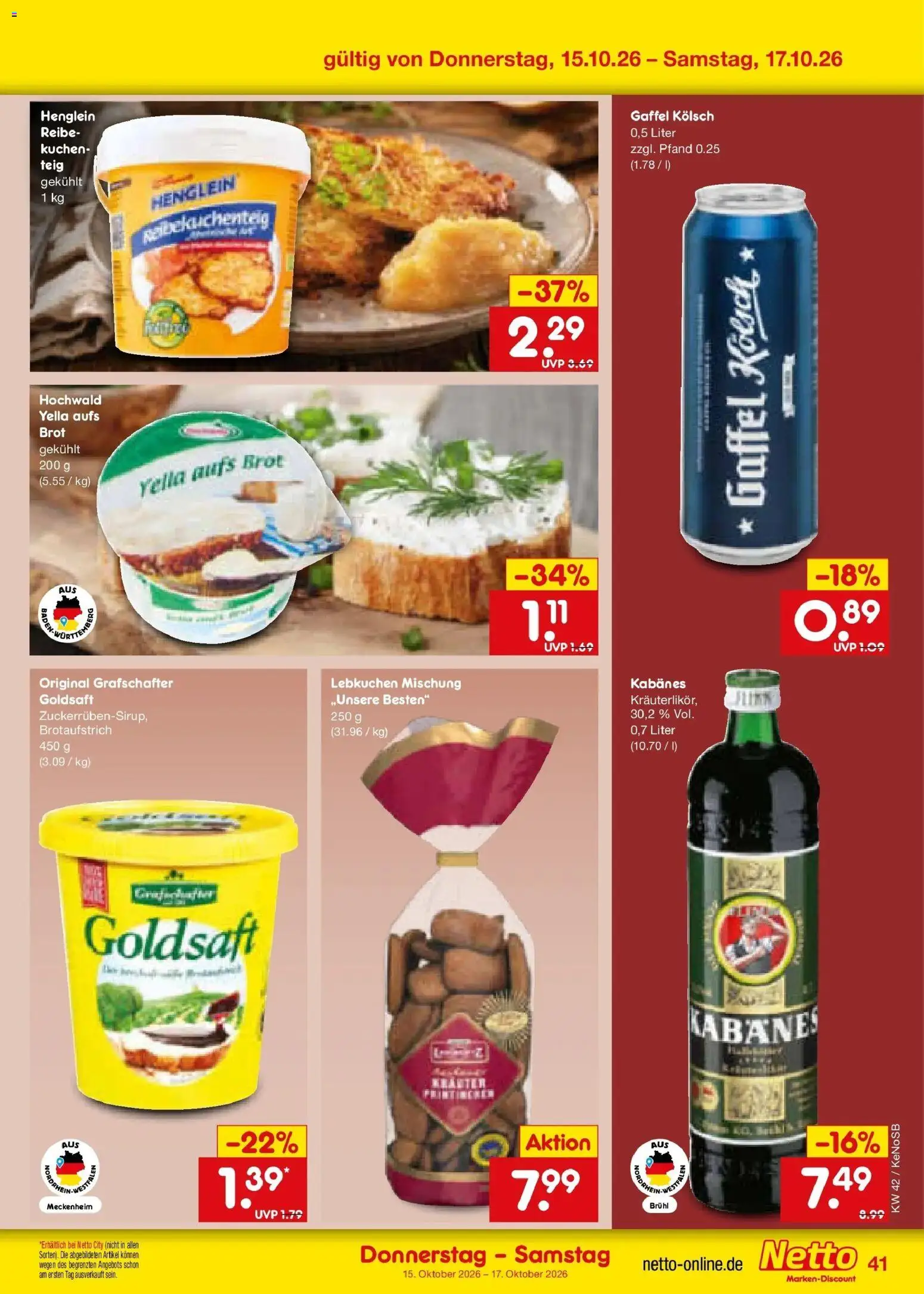Vorschau von dem Prospekt des Geschäftes Netto Marken-Discount, gültig ab dem 12.10.2026 - Kuchen, Brot