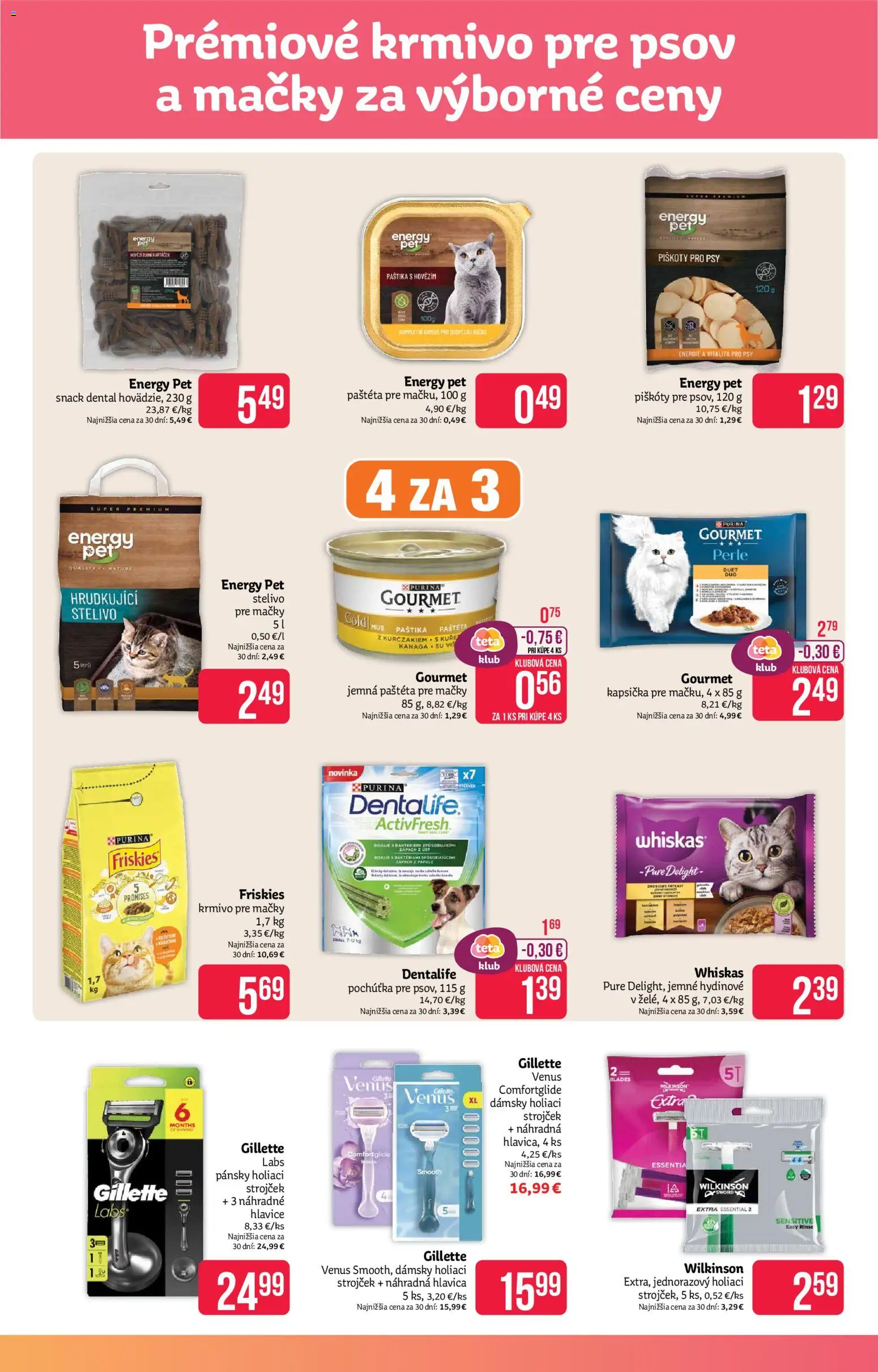 Náhľad Teta drogerie letáku platného od 14.09.2026 - Holiaci strojček, Krmivo pre psov, Whiskas, Paštéta, Friskies, Piškóty, Strojček