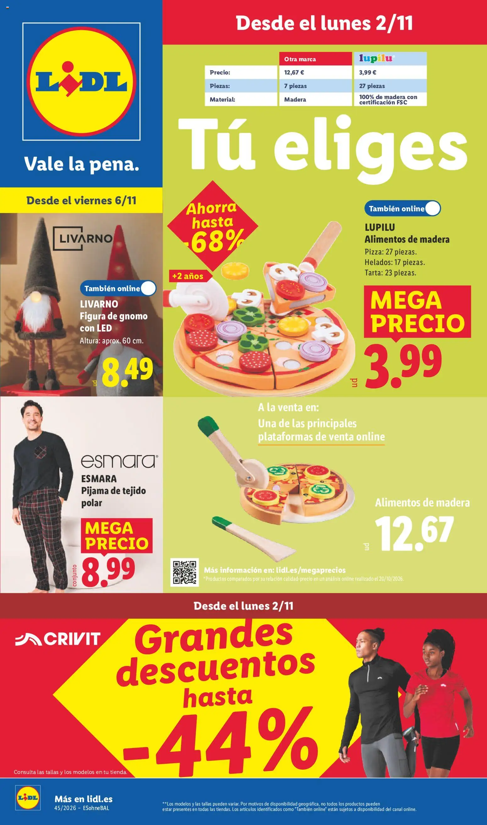 Vista previa del folleto de la tienda Lidl válido desde el 02/11/2026 - Pizza, Tarta, Alimentos, Pijama
