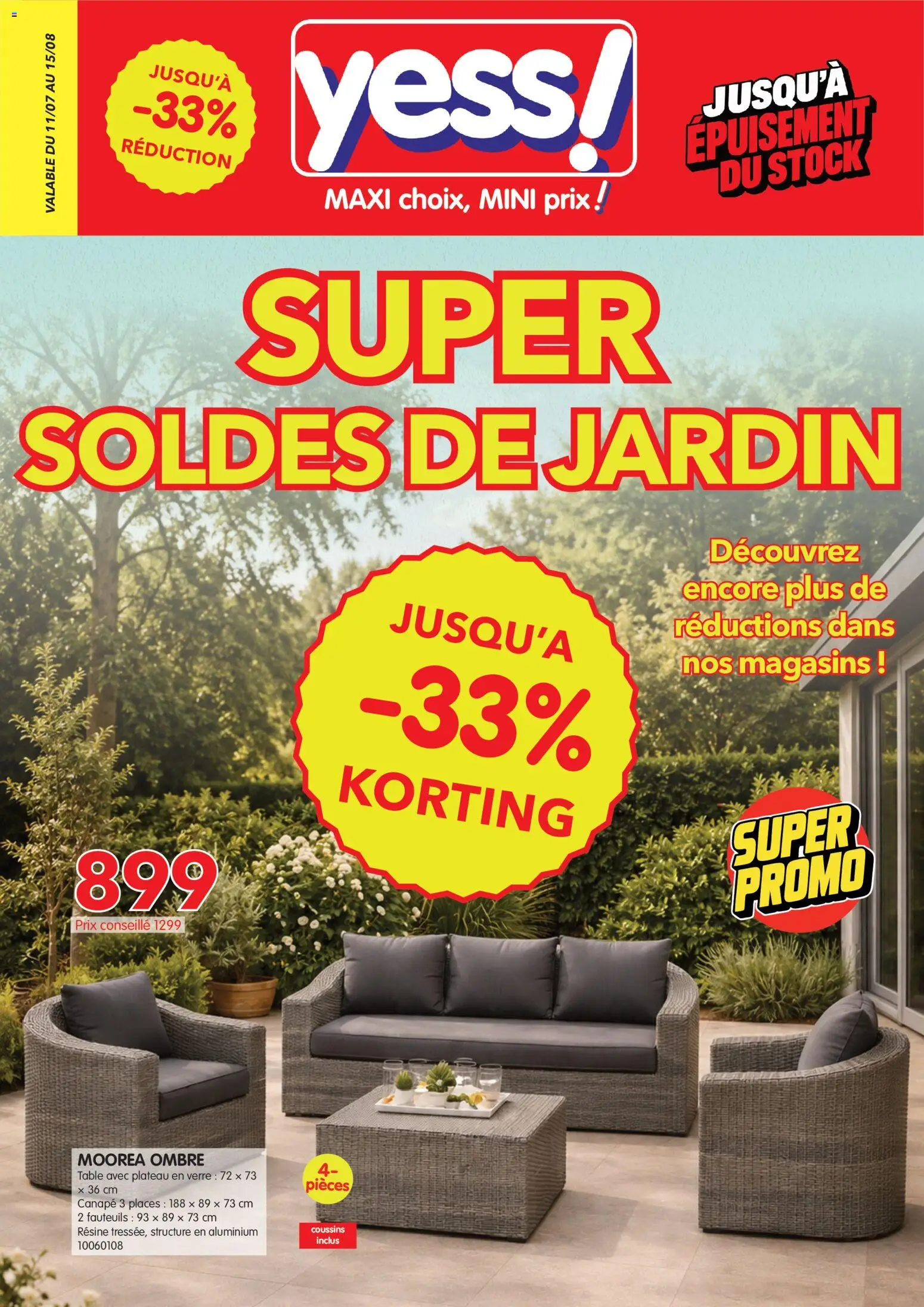 Voorbeeld van yess! Soldes de Jardin van winkel yess! geldig vanaf 11/07/2026