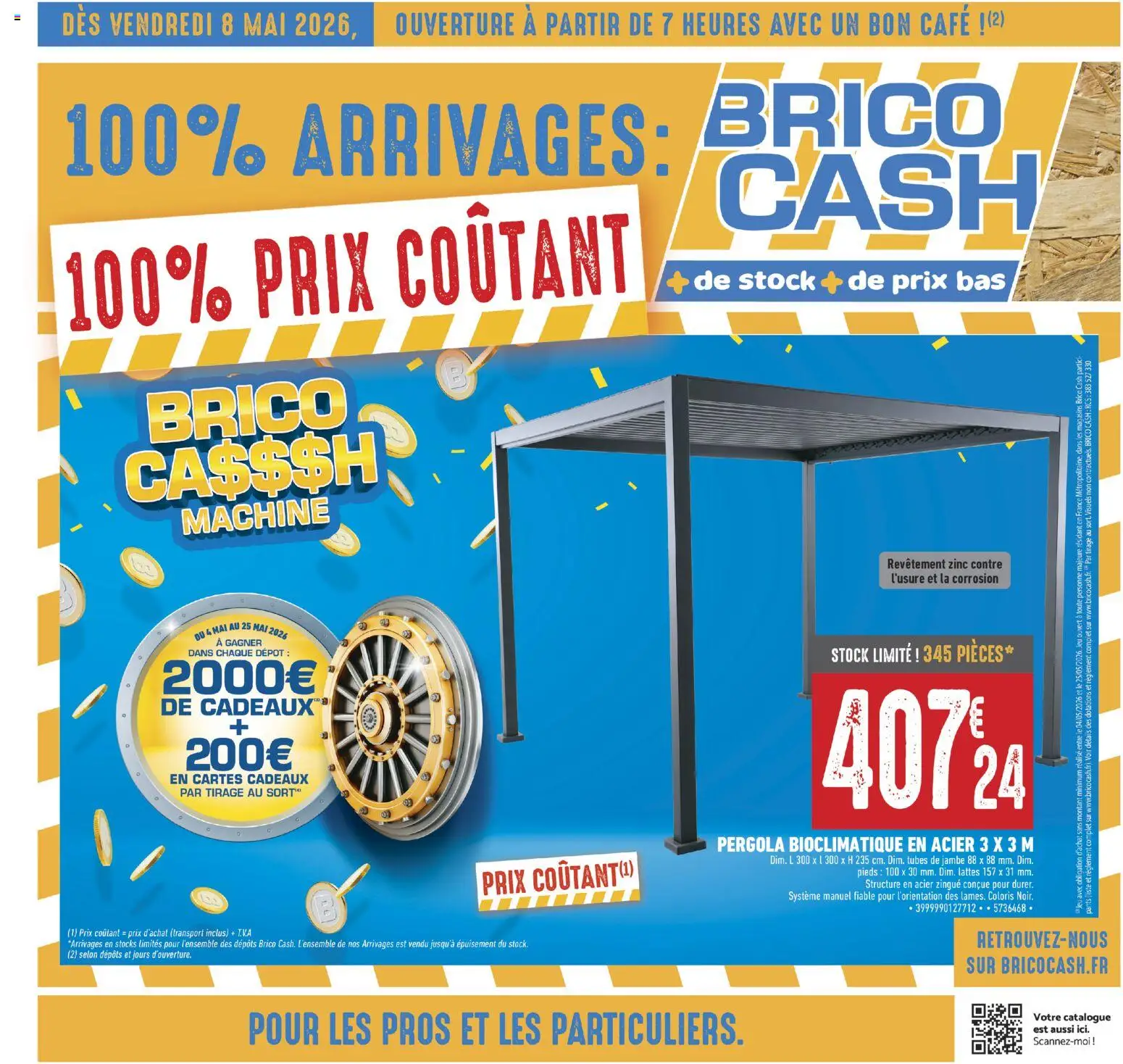 Prévisualisation de Brico Cash catalogue du magasin Brico Cash formulaire valide 08/05/2026 - Café, Pergola, Pergola bioclimatique
