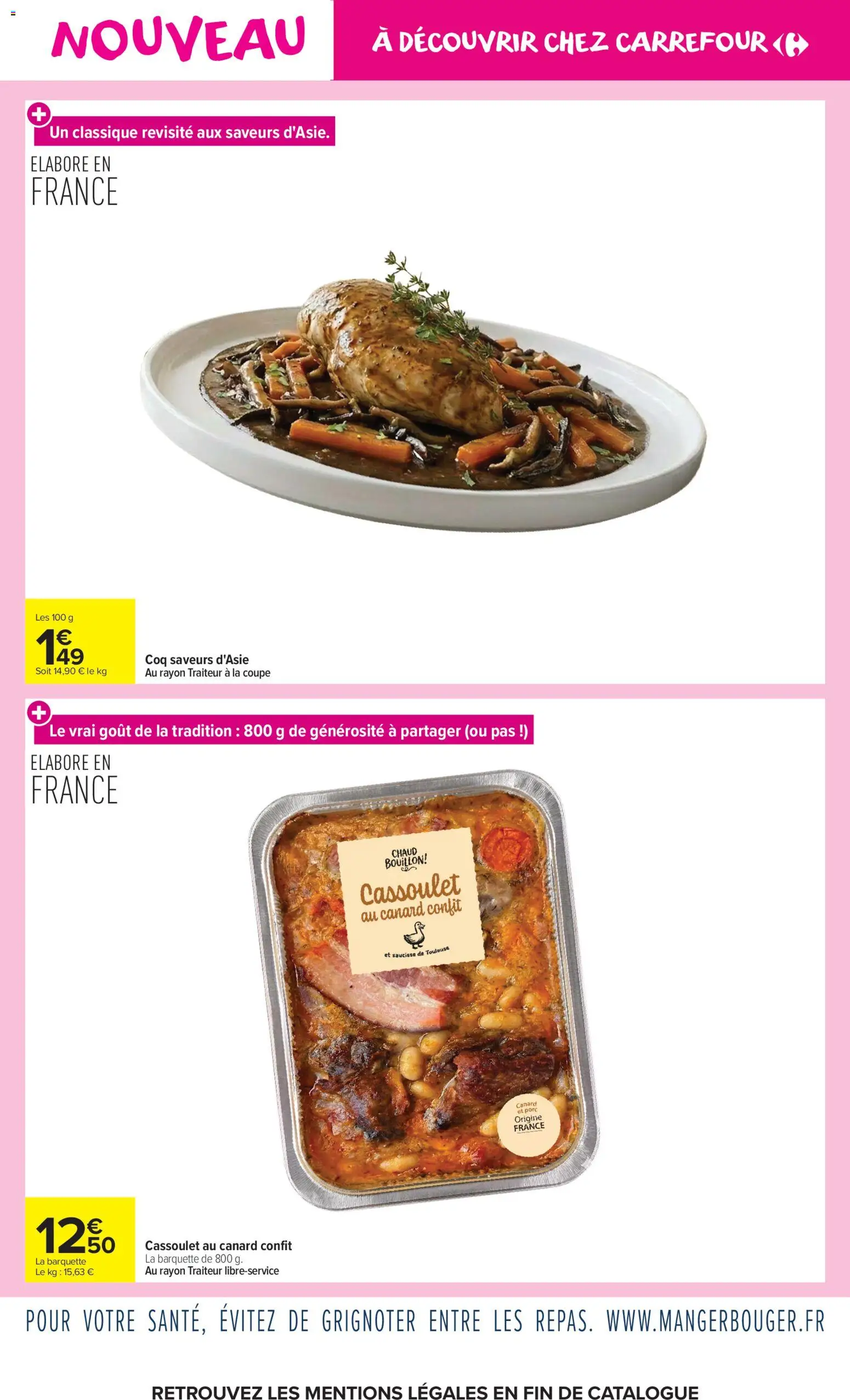 Prévisualisation de Carrefour Market Innos novembre du magasin Carrefour Market formulaire valide 03/11/2026 - Bouillon, Canard, Cassoulet, Coq, Saucisse, Saucisse de Toulouse, Porc