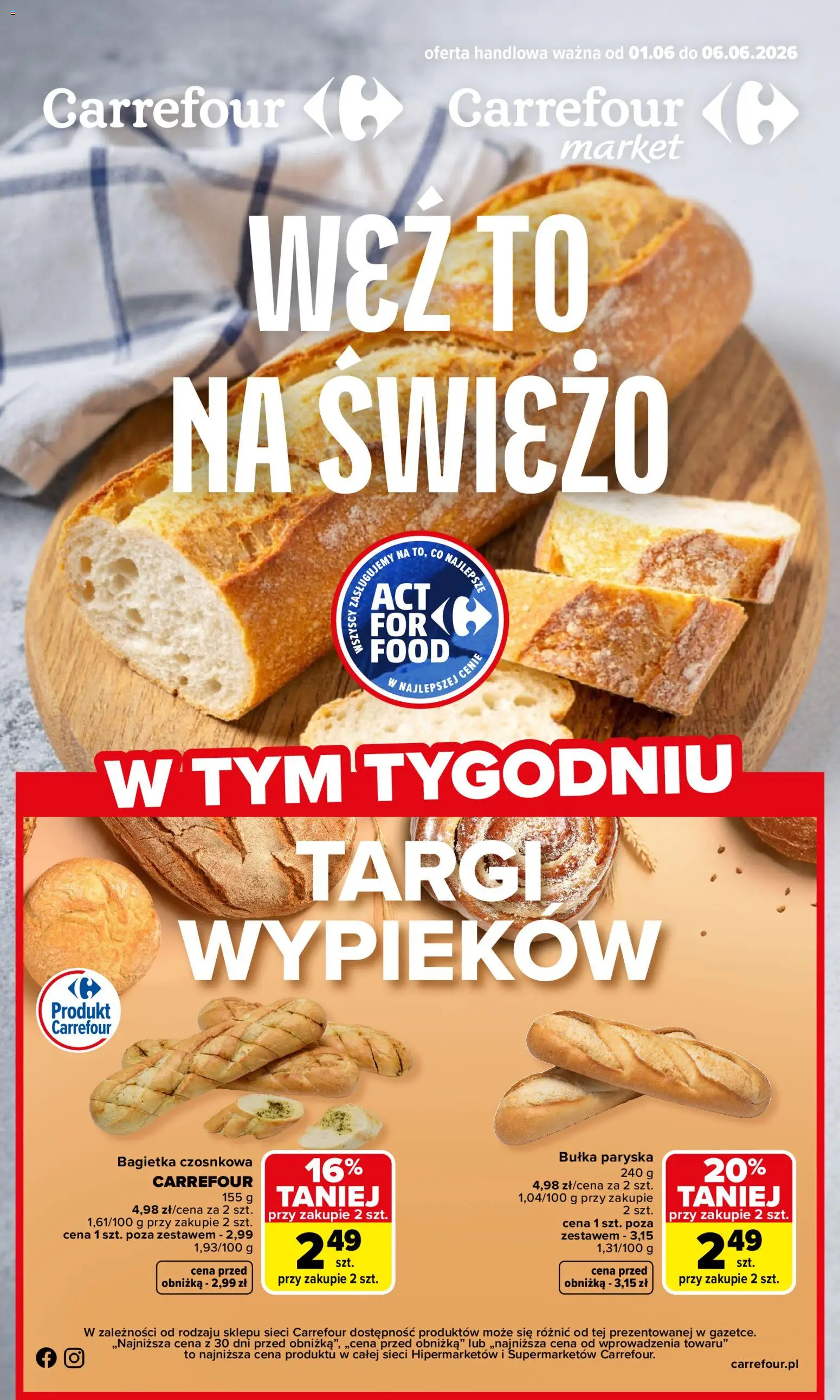 Pogląd gazetki "Carrefour gazetka - Weź to na świeżo" ze sklepu Carrefour ważnej od 01.06.2026